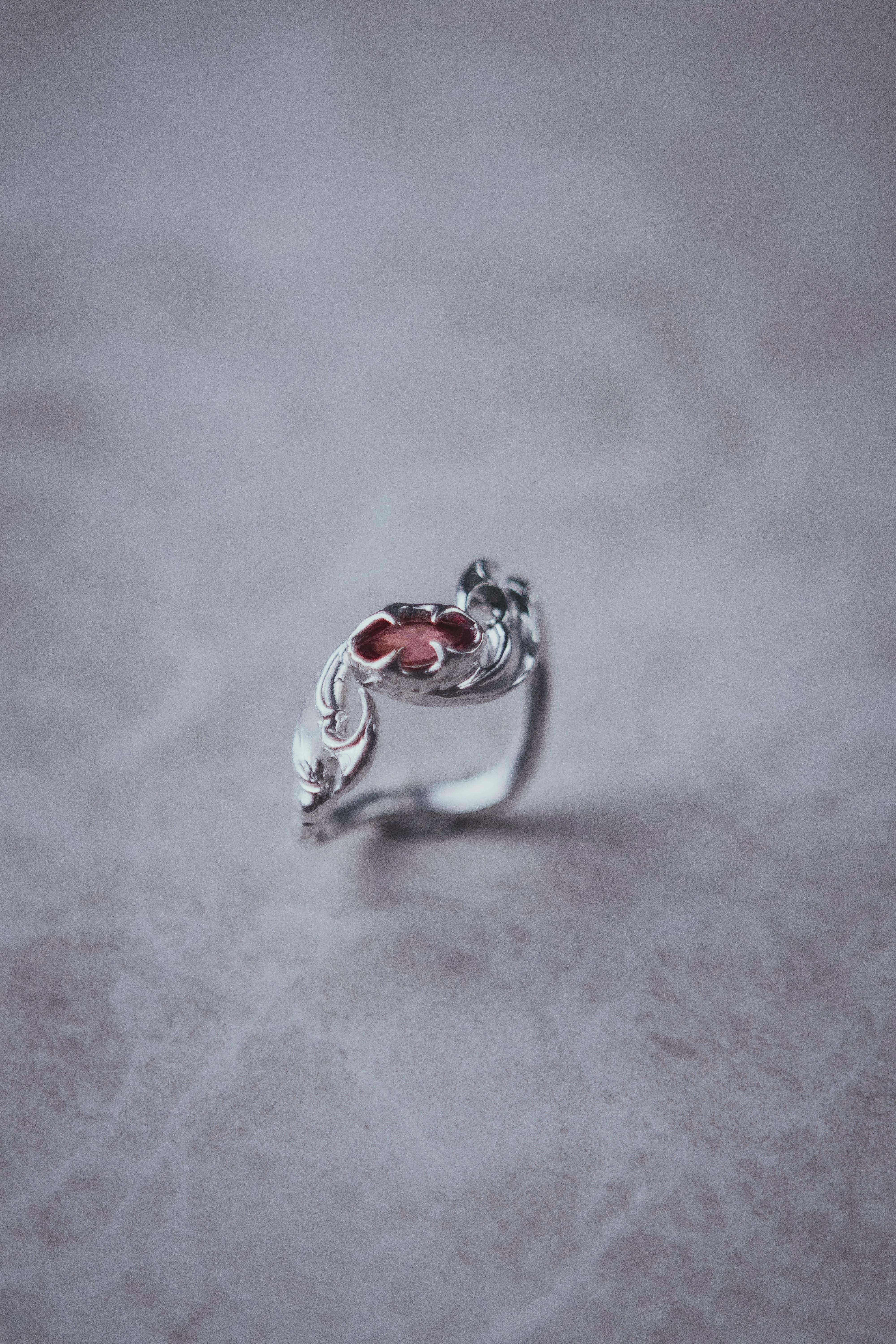 Tribal ring with marquise stone