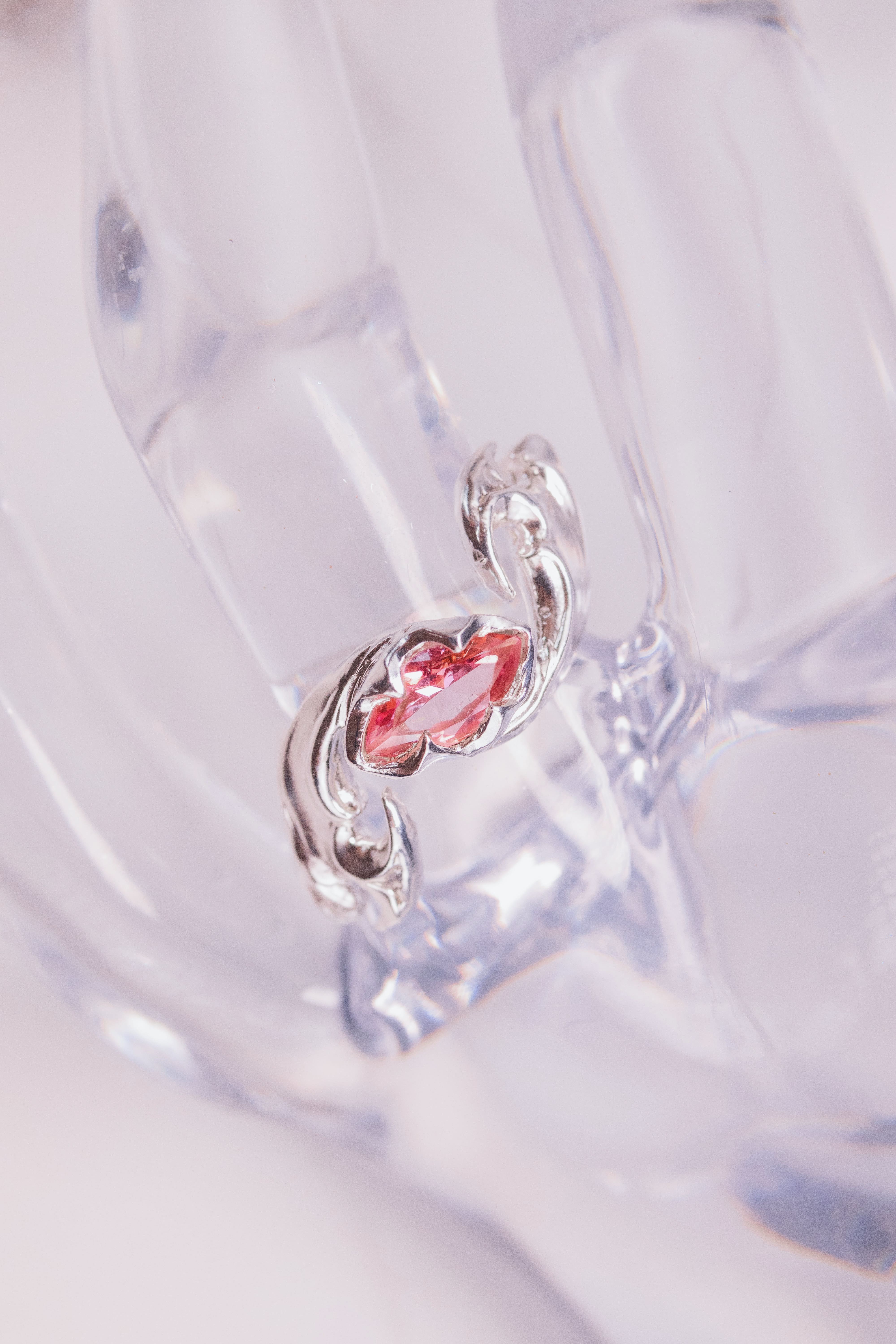 Tribal Ring with a Marquise-Cut Gem