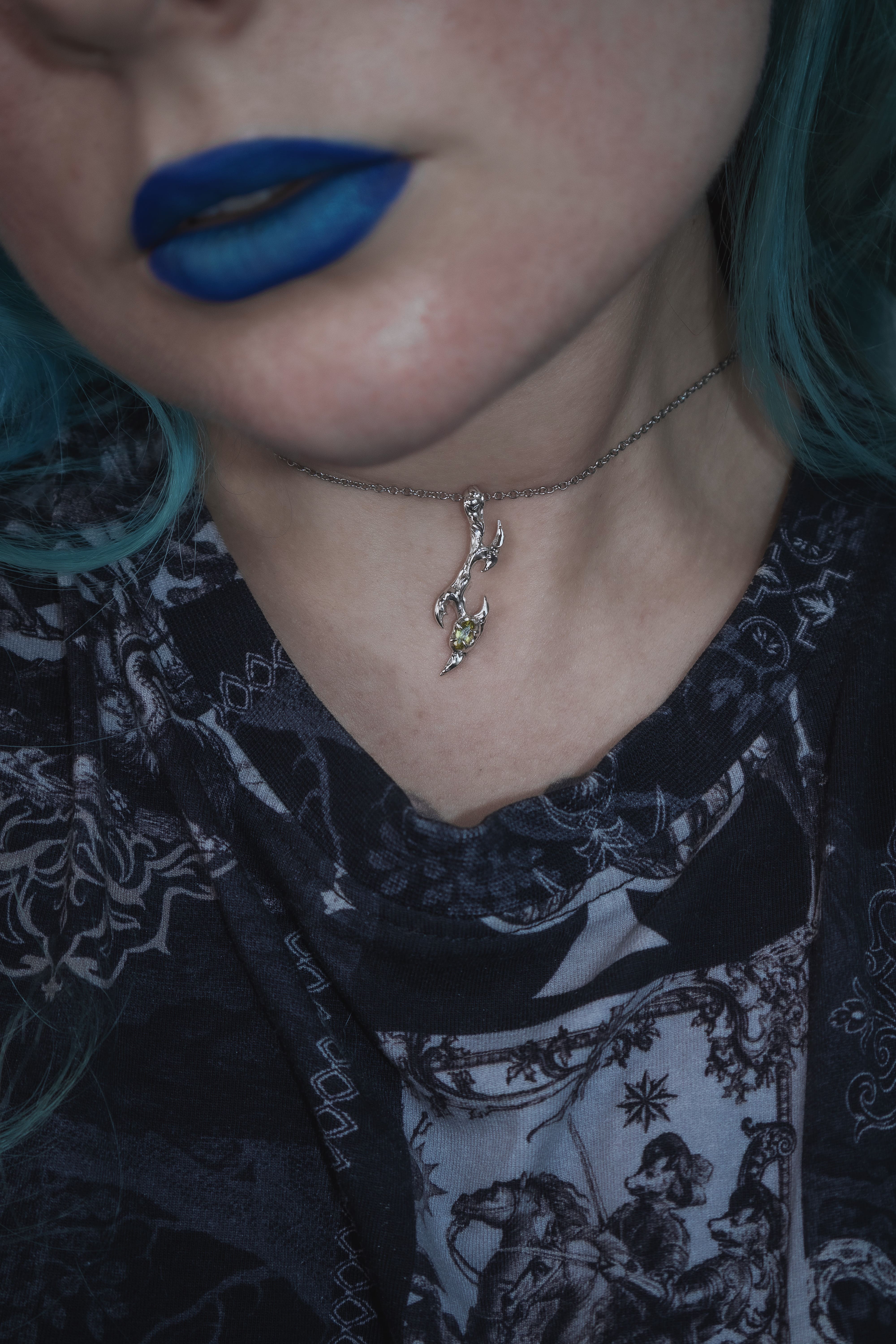 Tribal pendant with Peridot