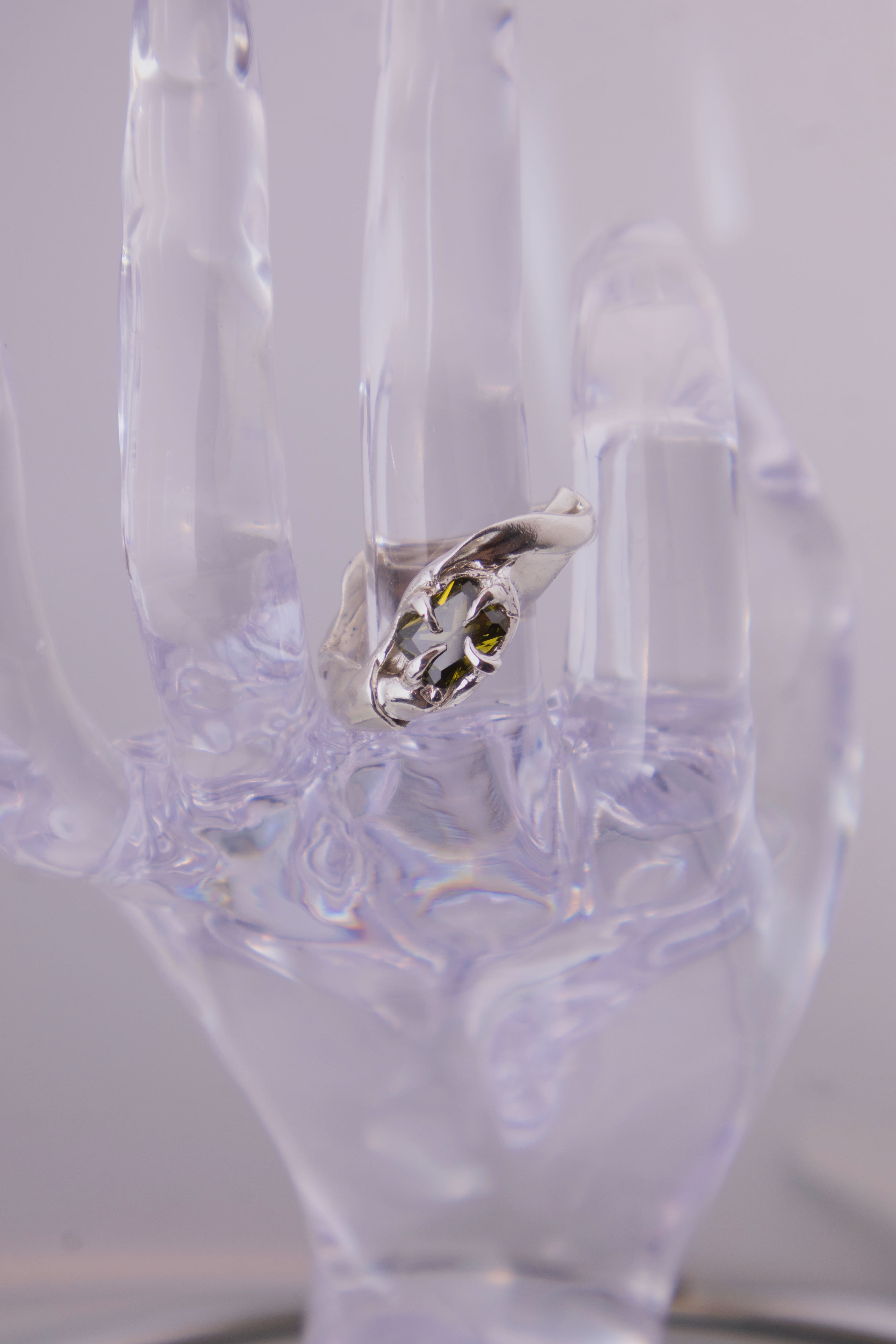 One-of-a-kind ring with stone