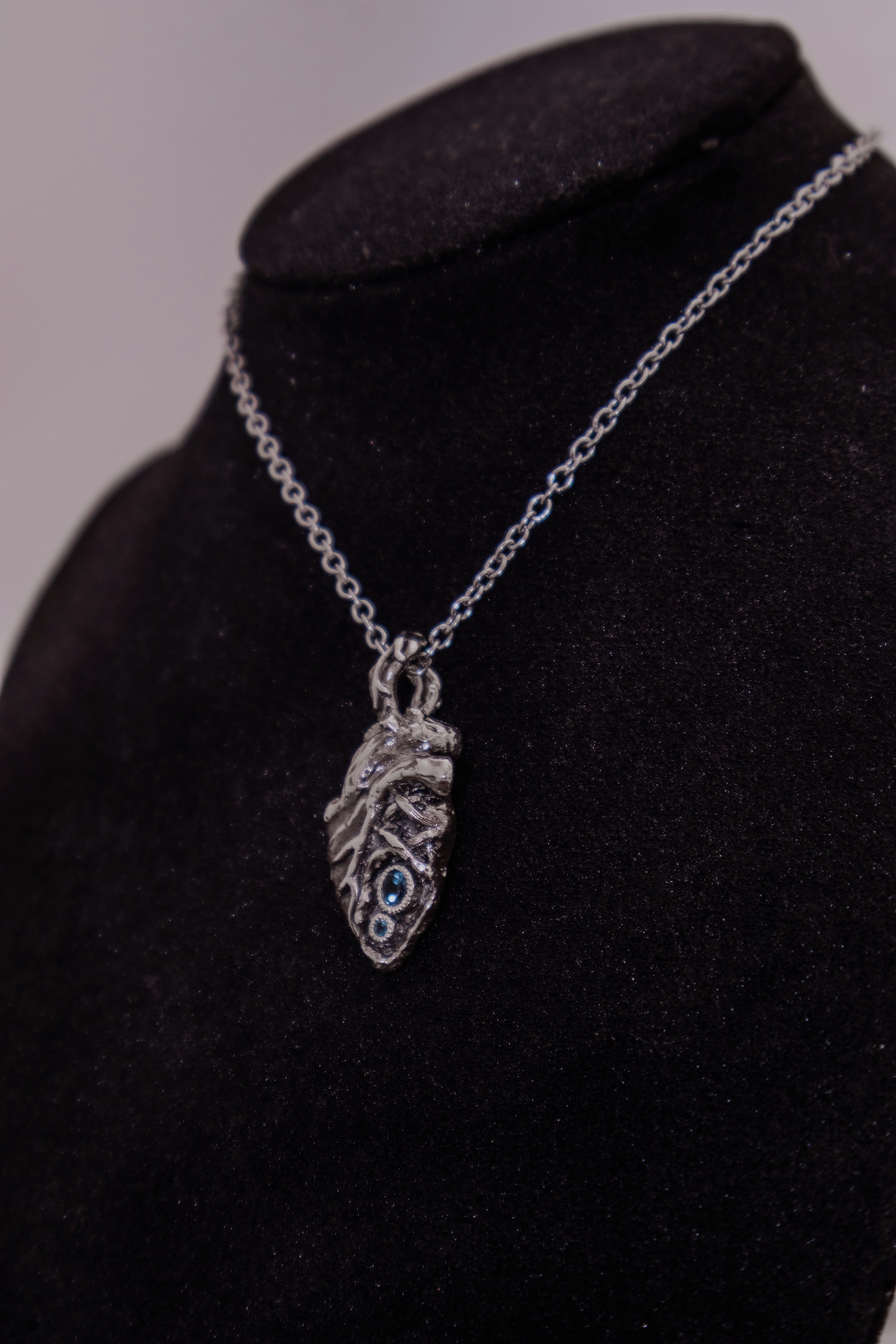 Anatomical heart with gemstones