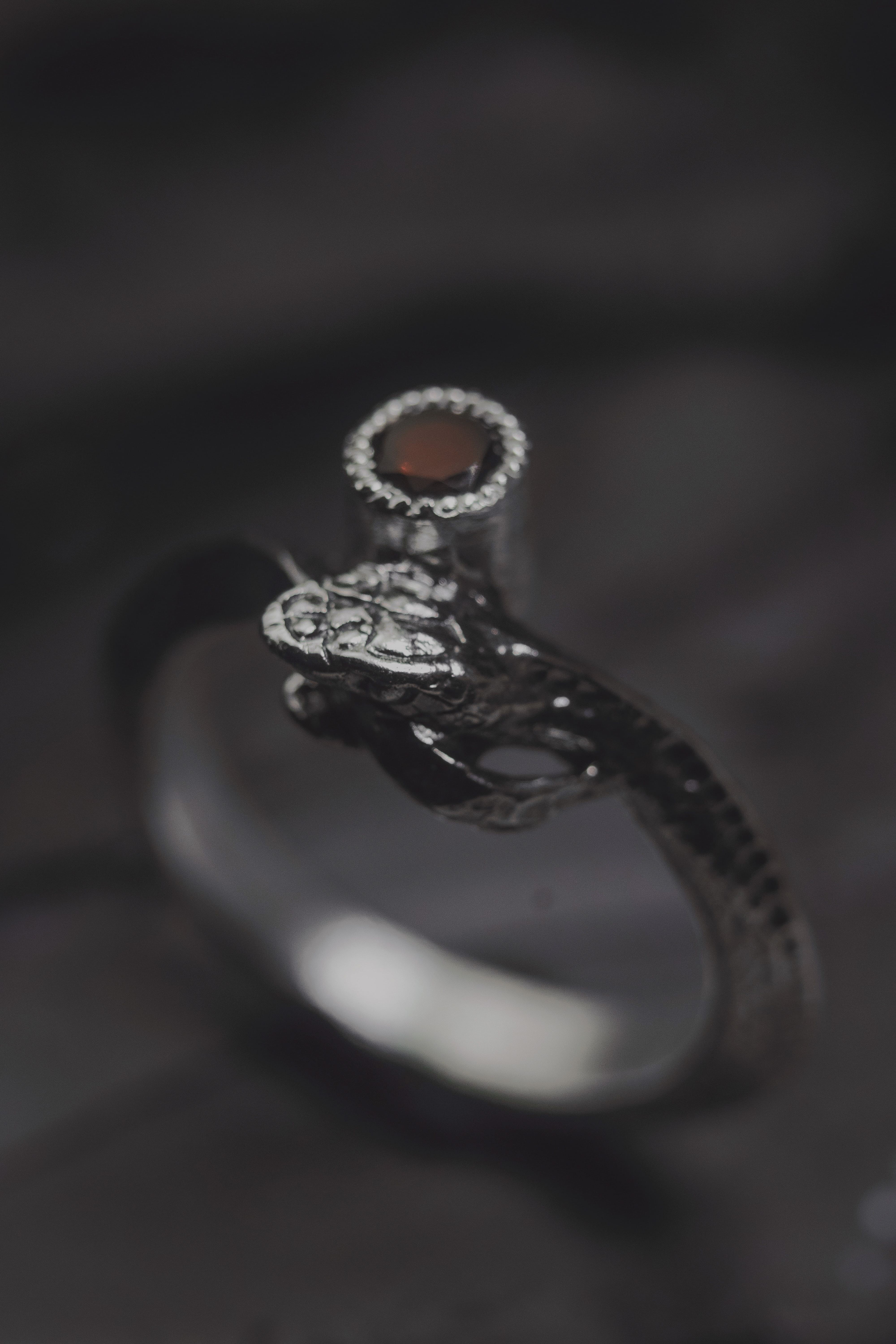 Ouroboros Ring with Stone