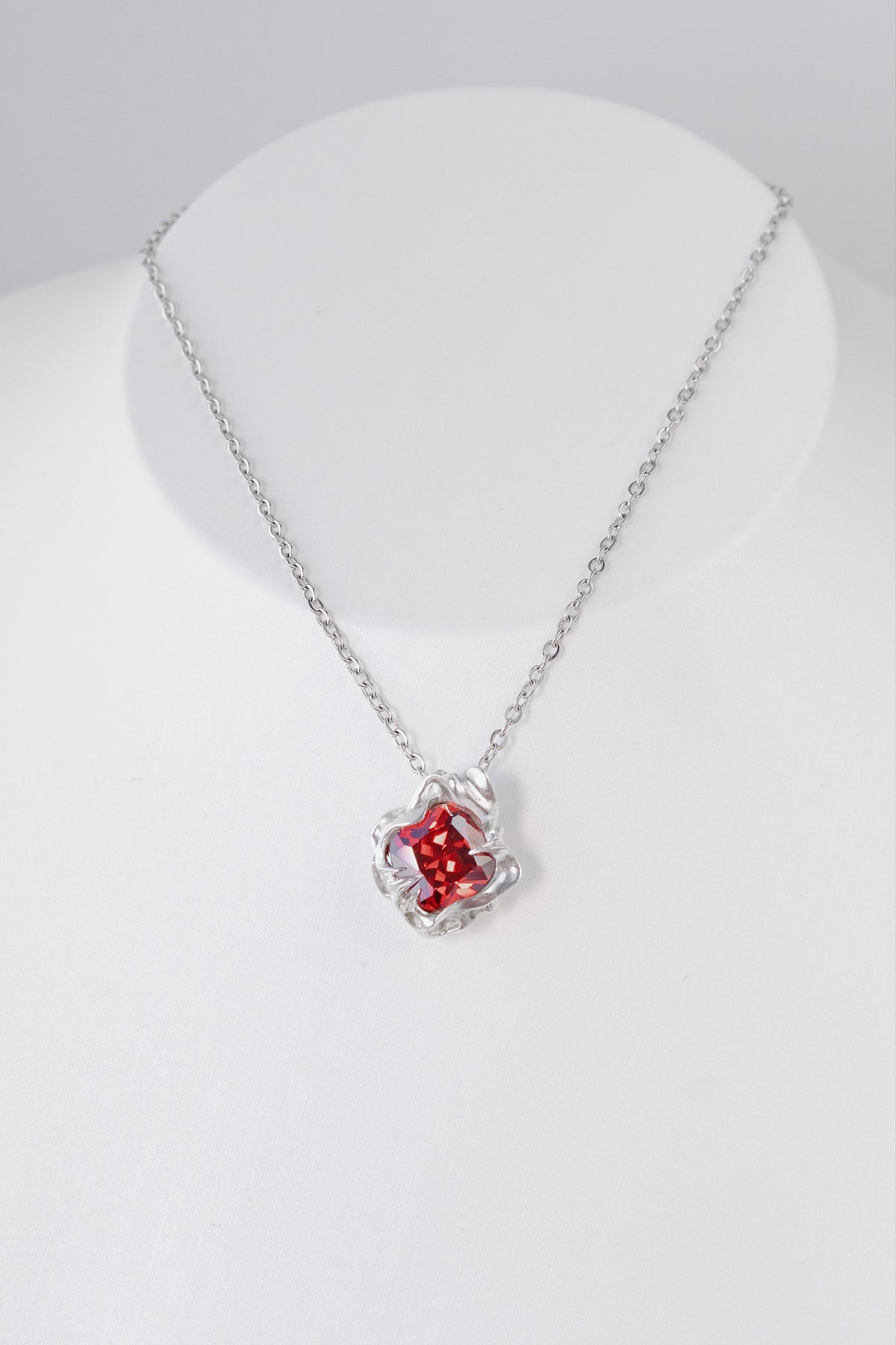 Organic Pendant with Red CZ