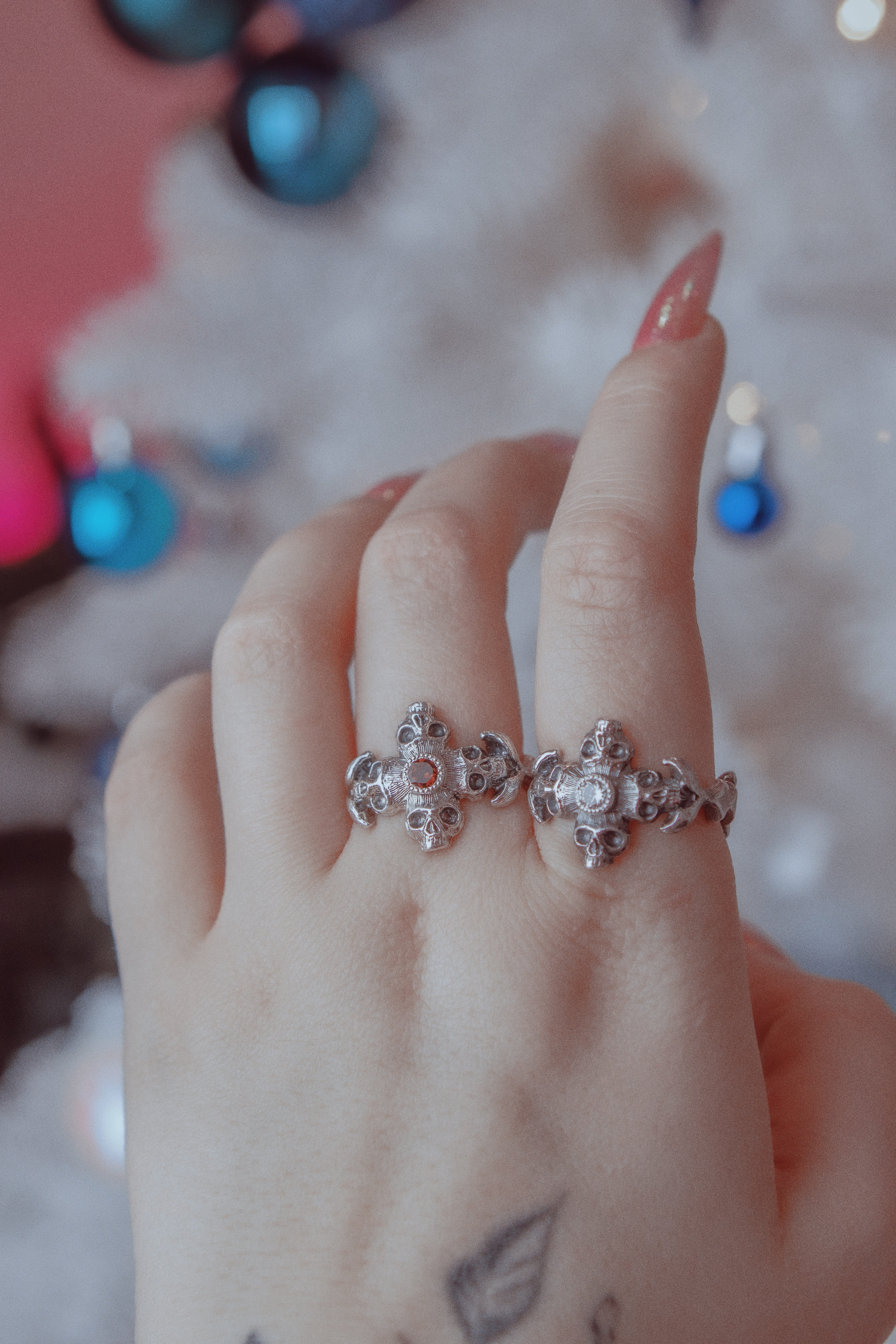 Ring with Skull and Stone