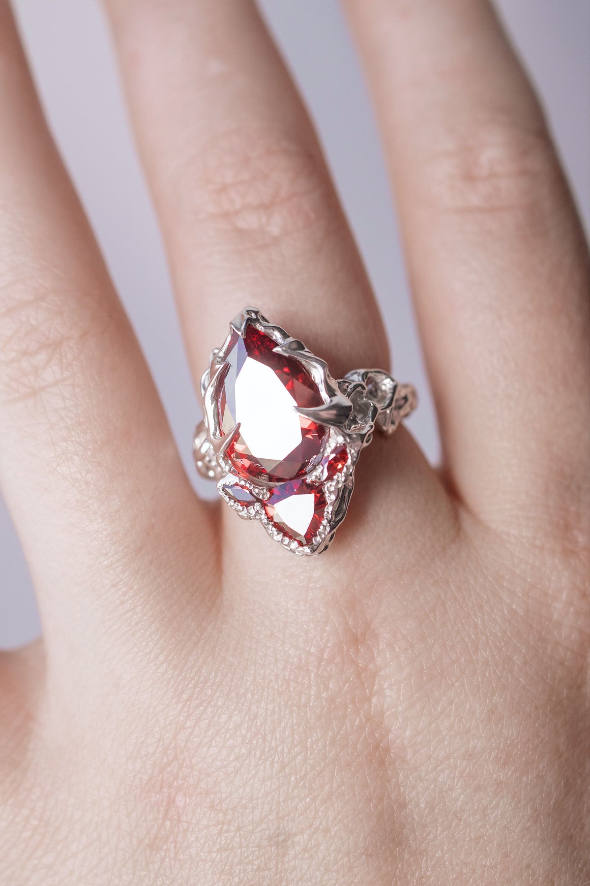 Molecular Ring with Red CZ