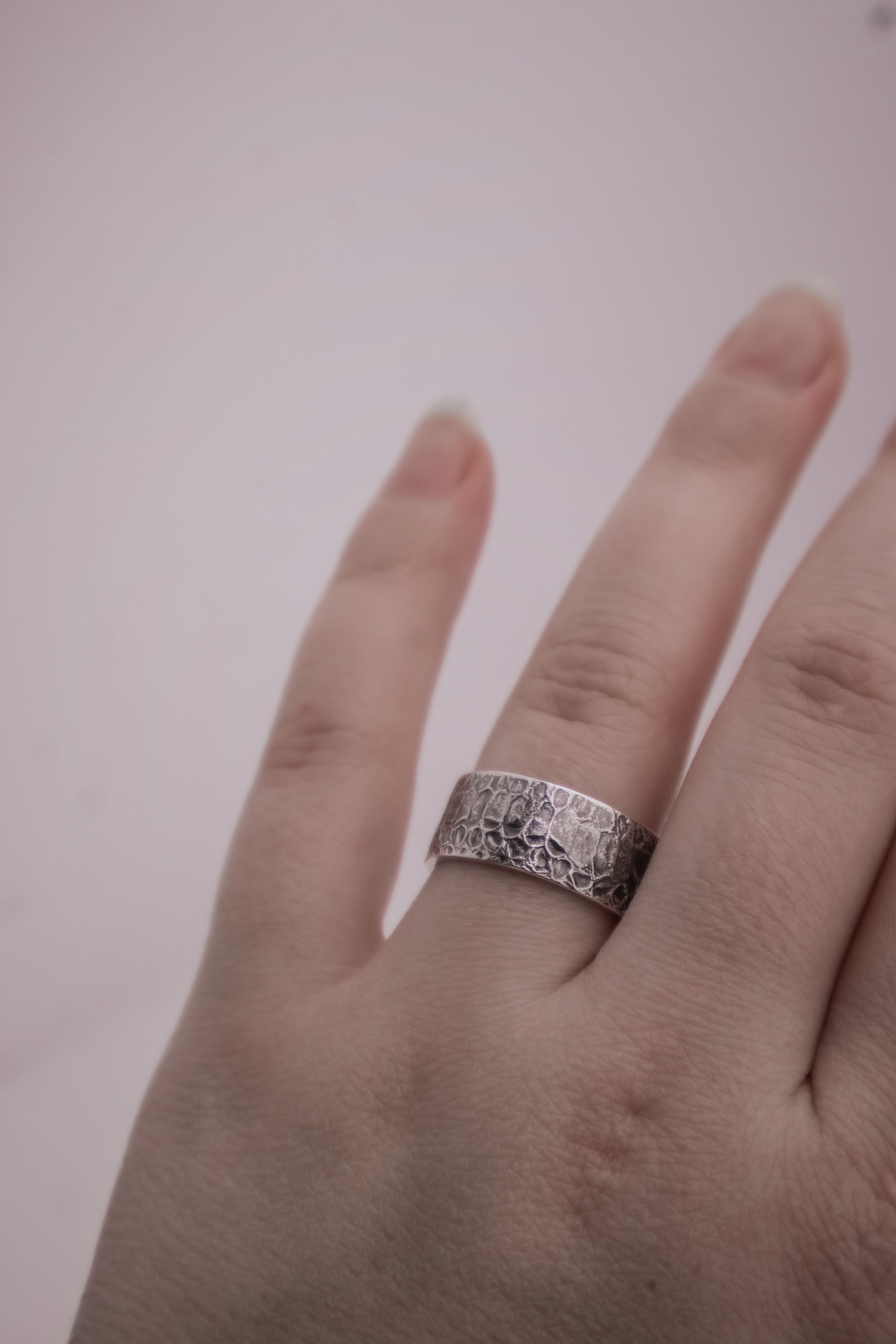 Ring with Snake Scale Relief