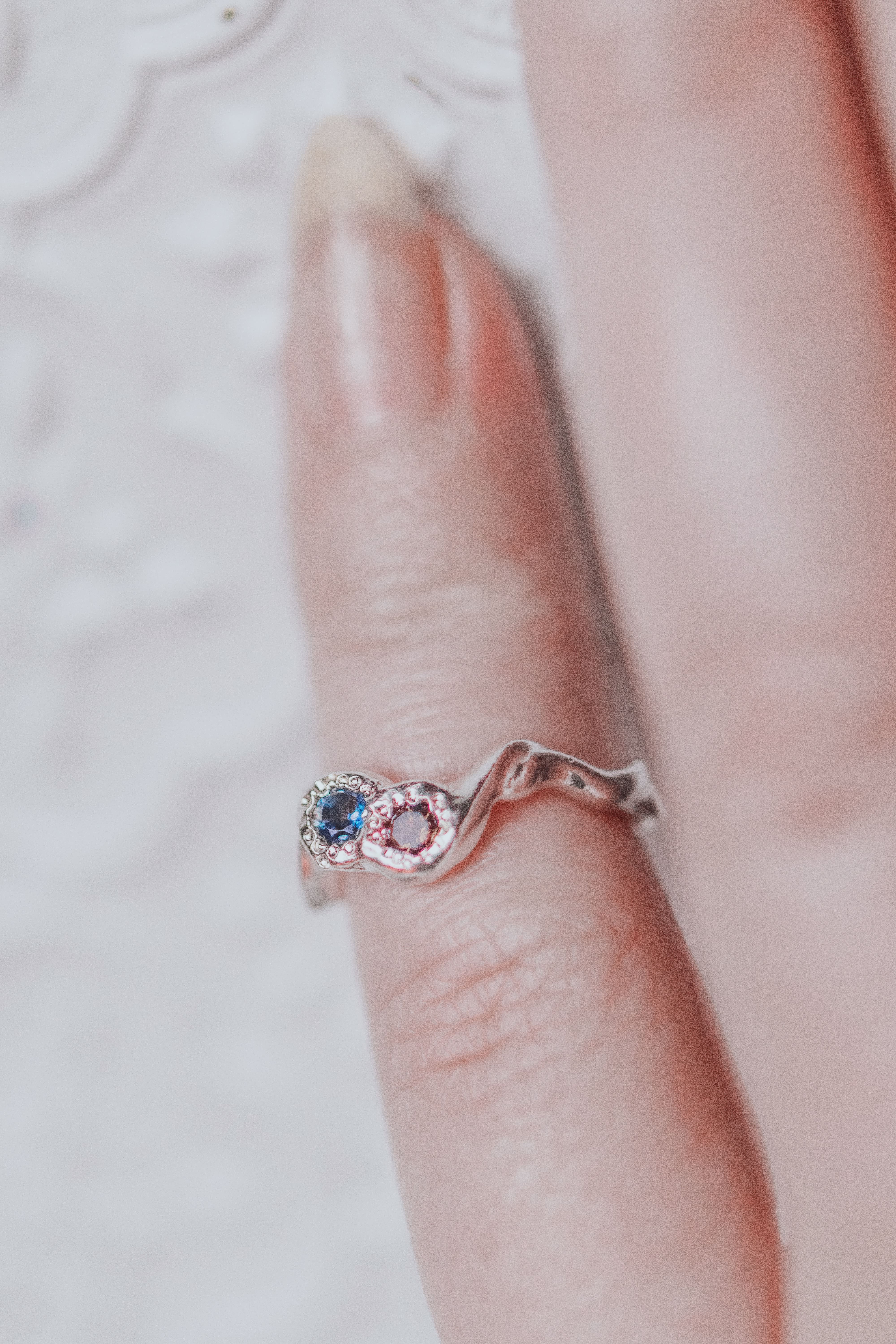 Minimalistic ring with stones