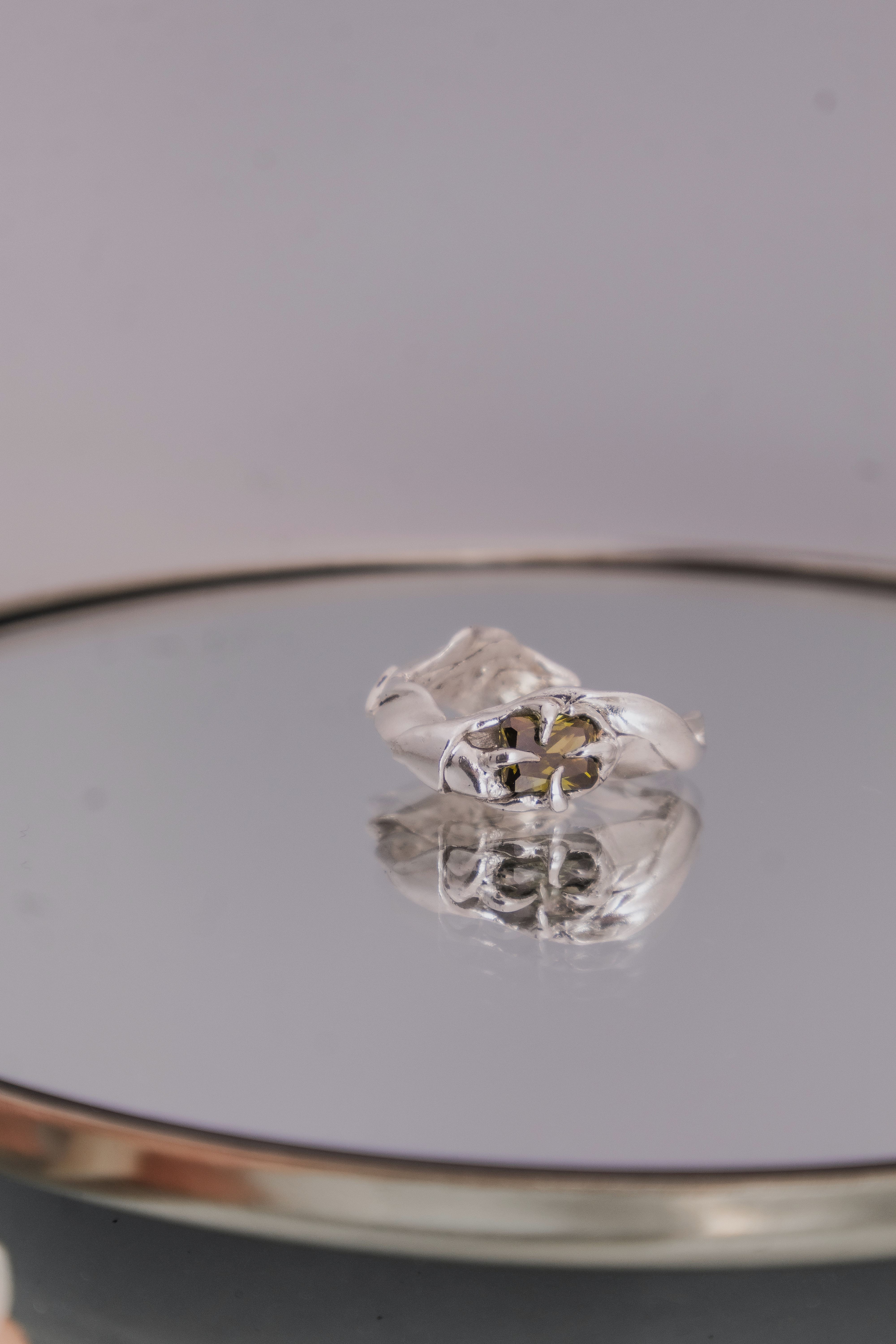 One-of-a-kind ring with stone