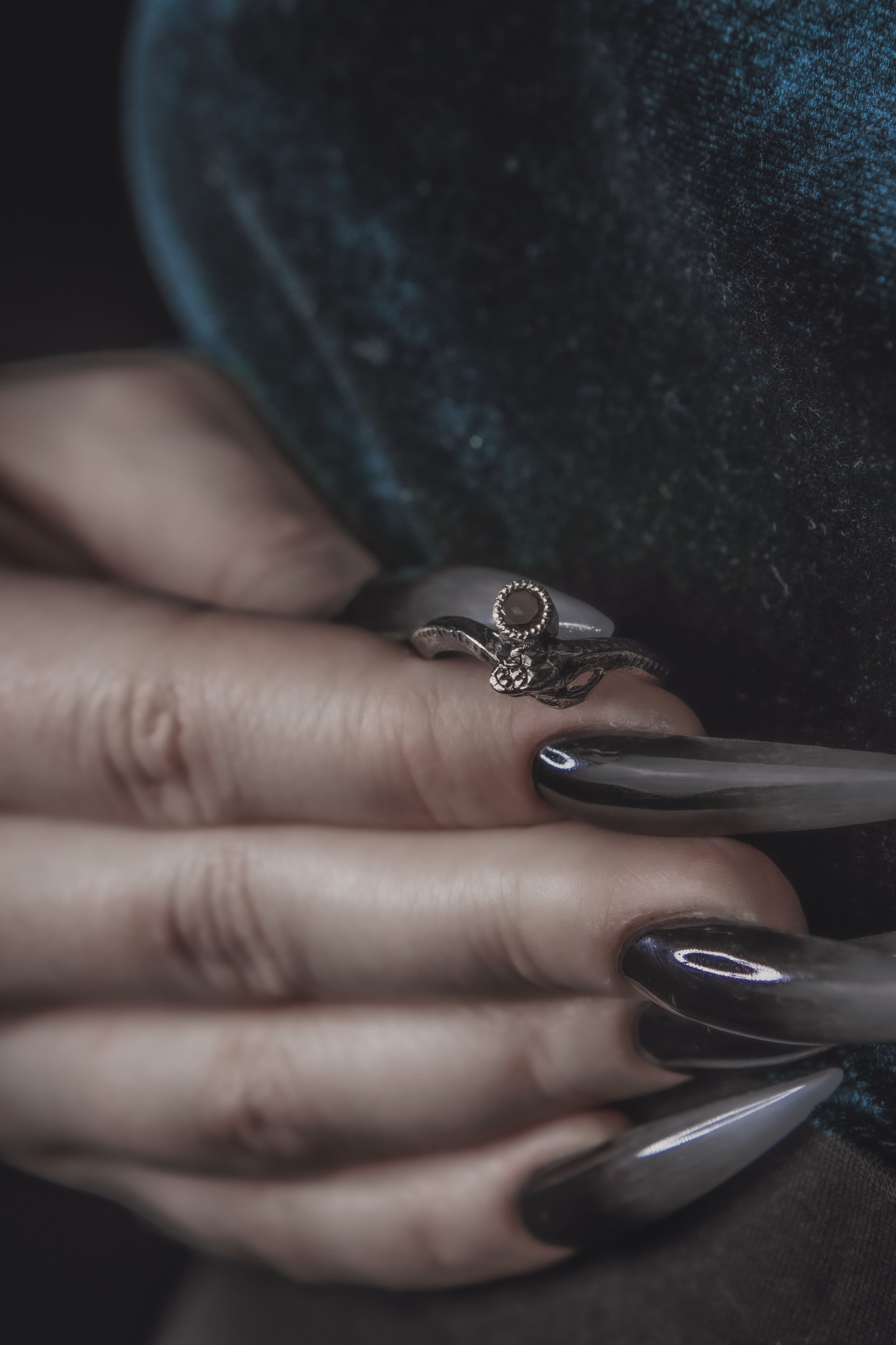 Ouroboros Ring with Stone