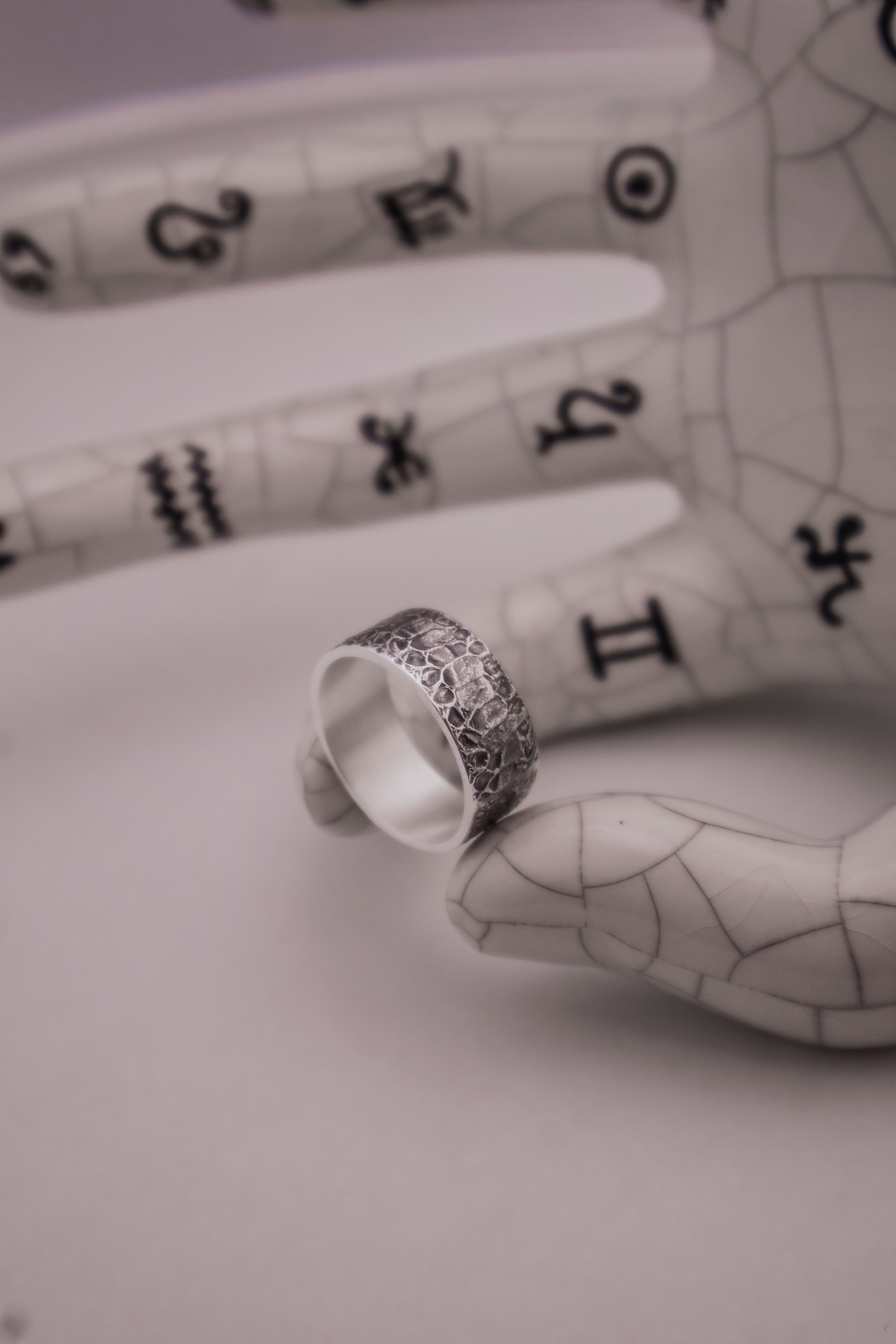 Ring with Snake Scale Relief