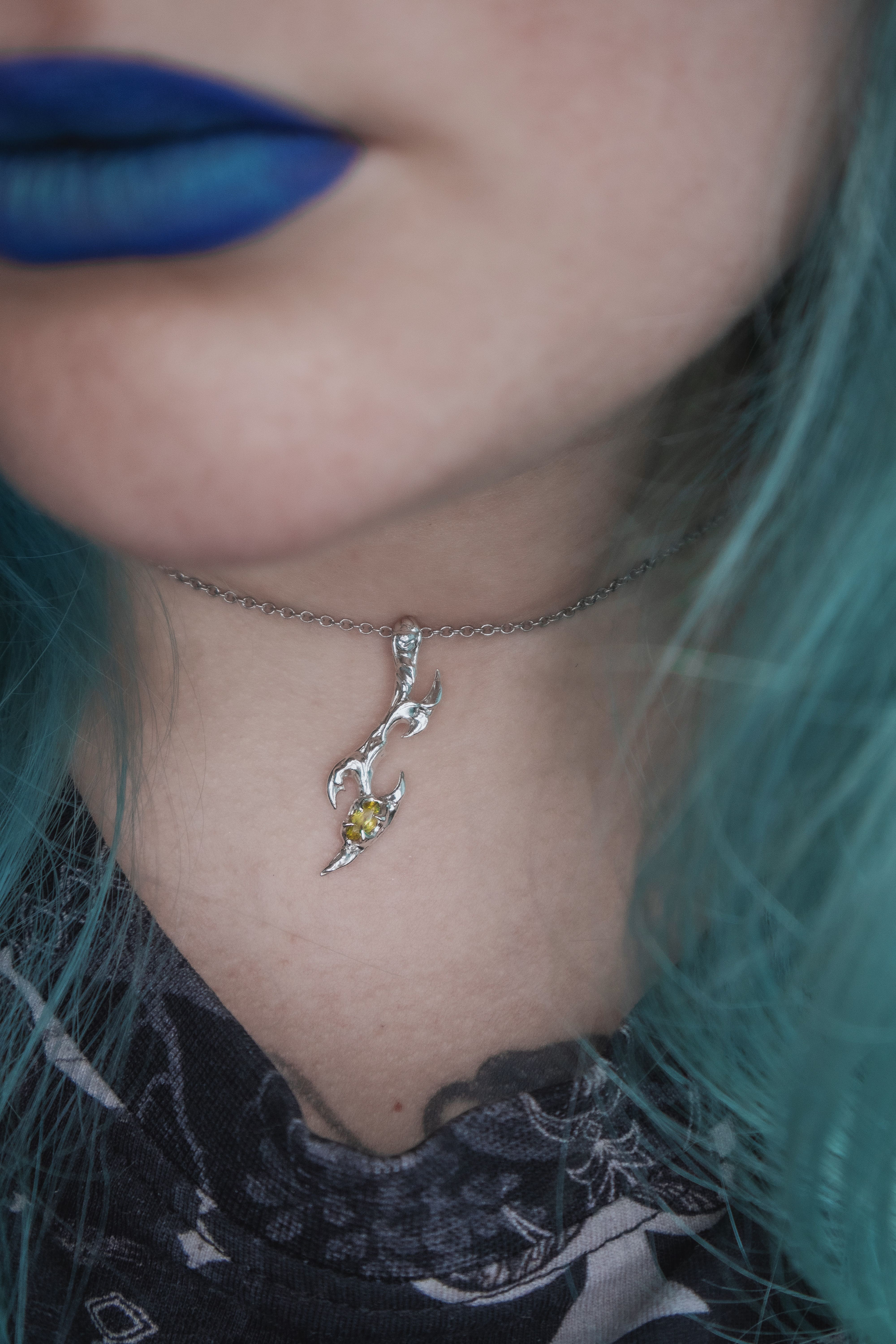 Tribal pendant with Peridot