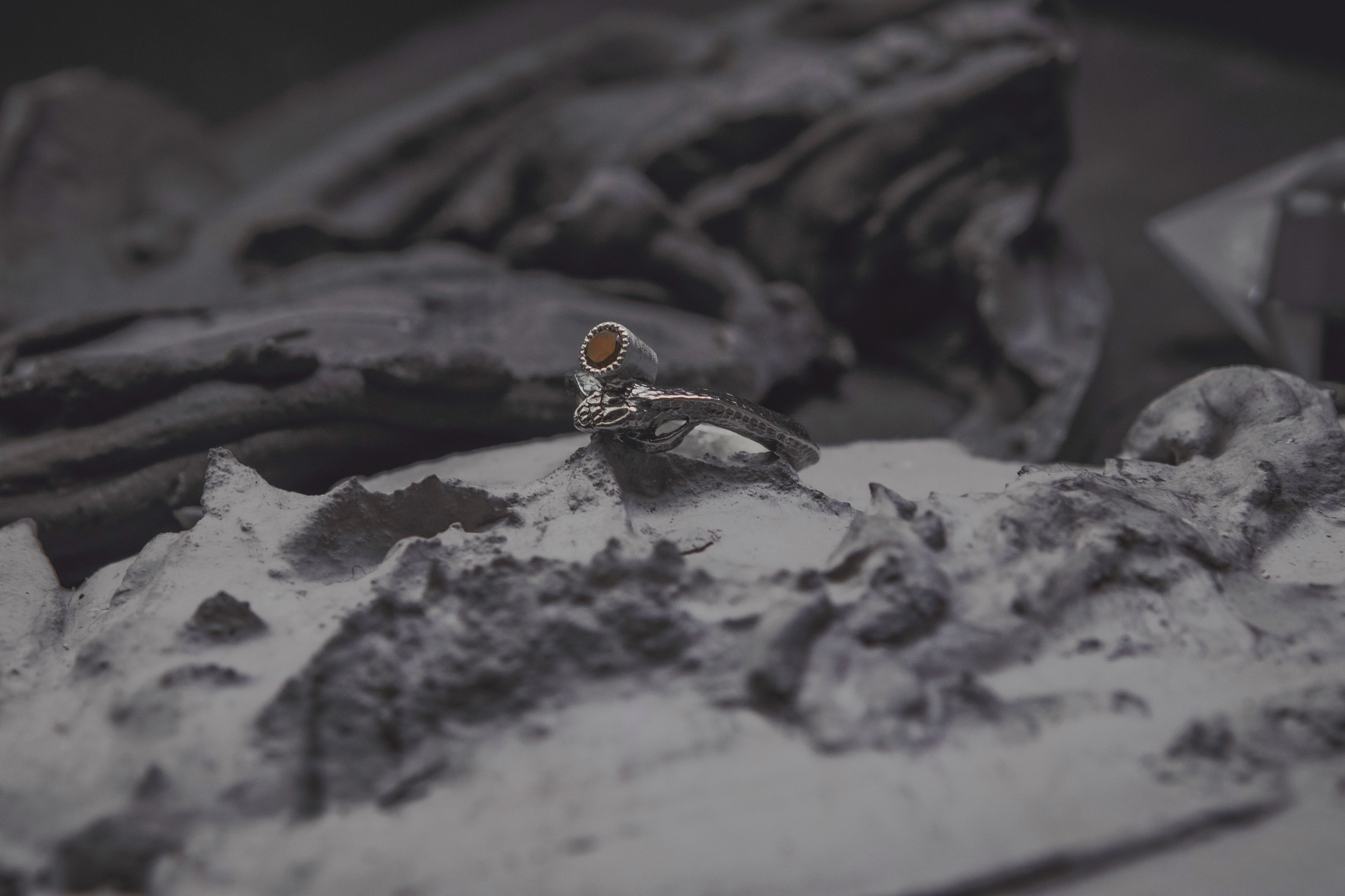 Ouroboros Ring with Stone