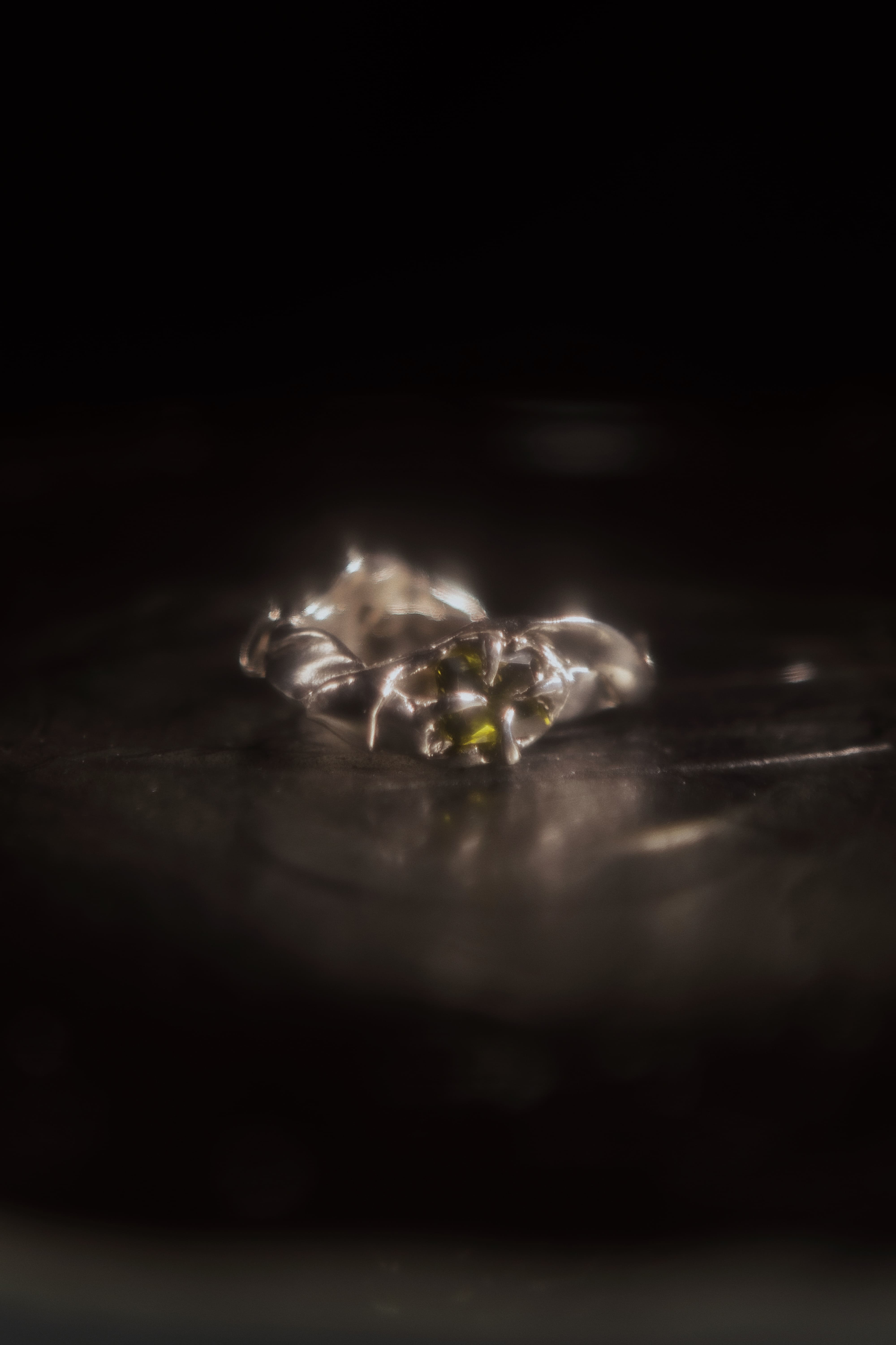 One-of-a-kind ring with stone