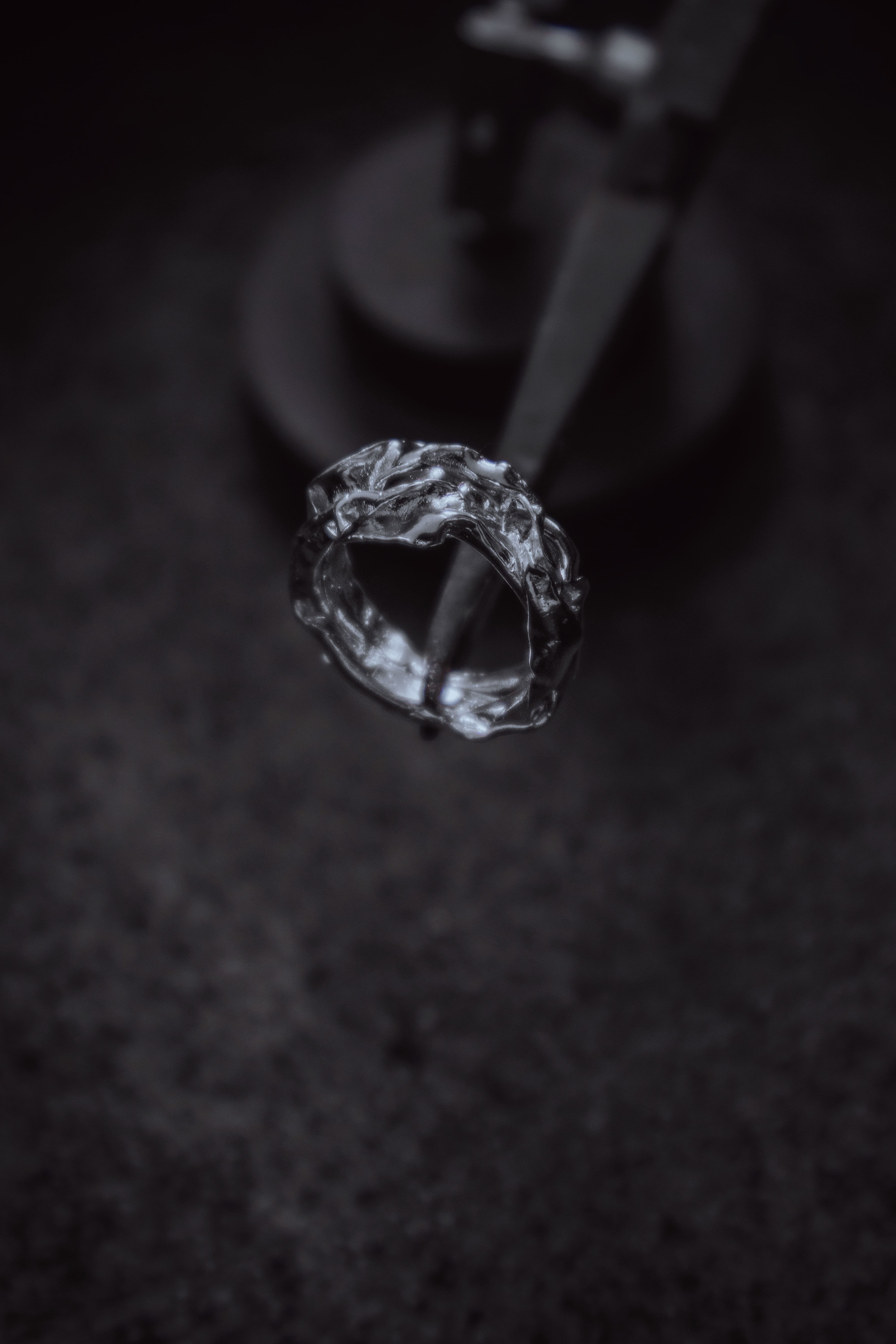 One-of-a-kind textured ring