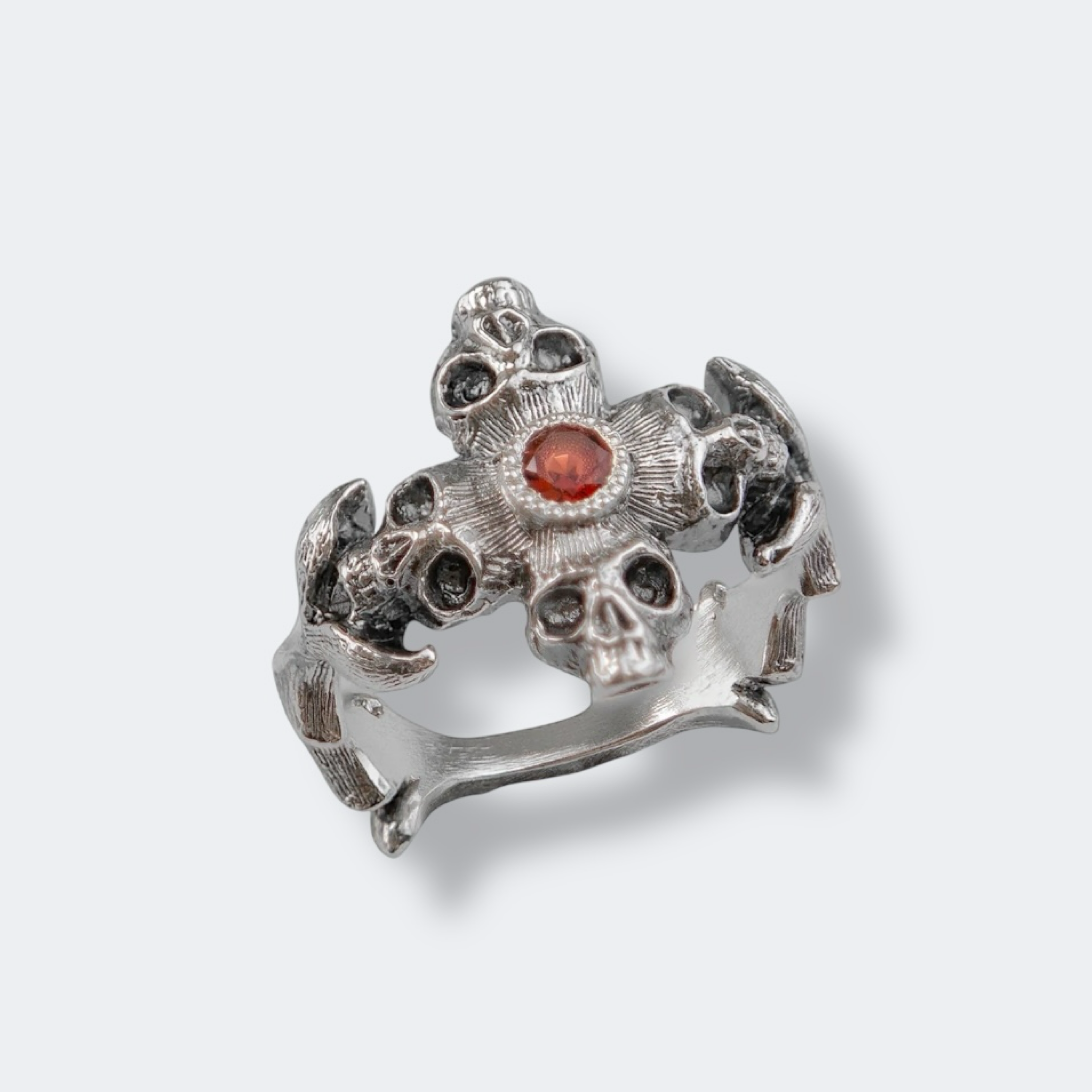 Ring with Skull and Stone