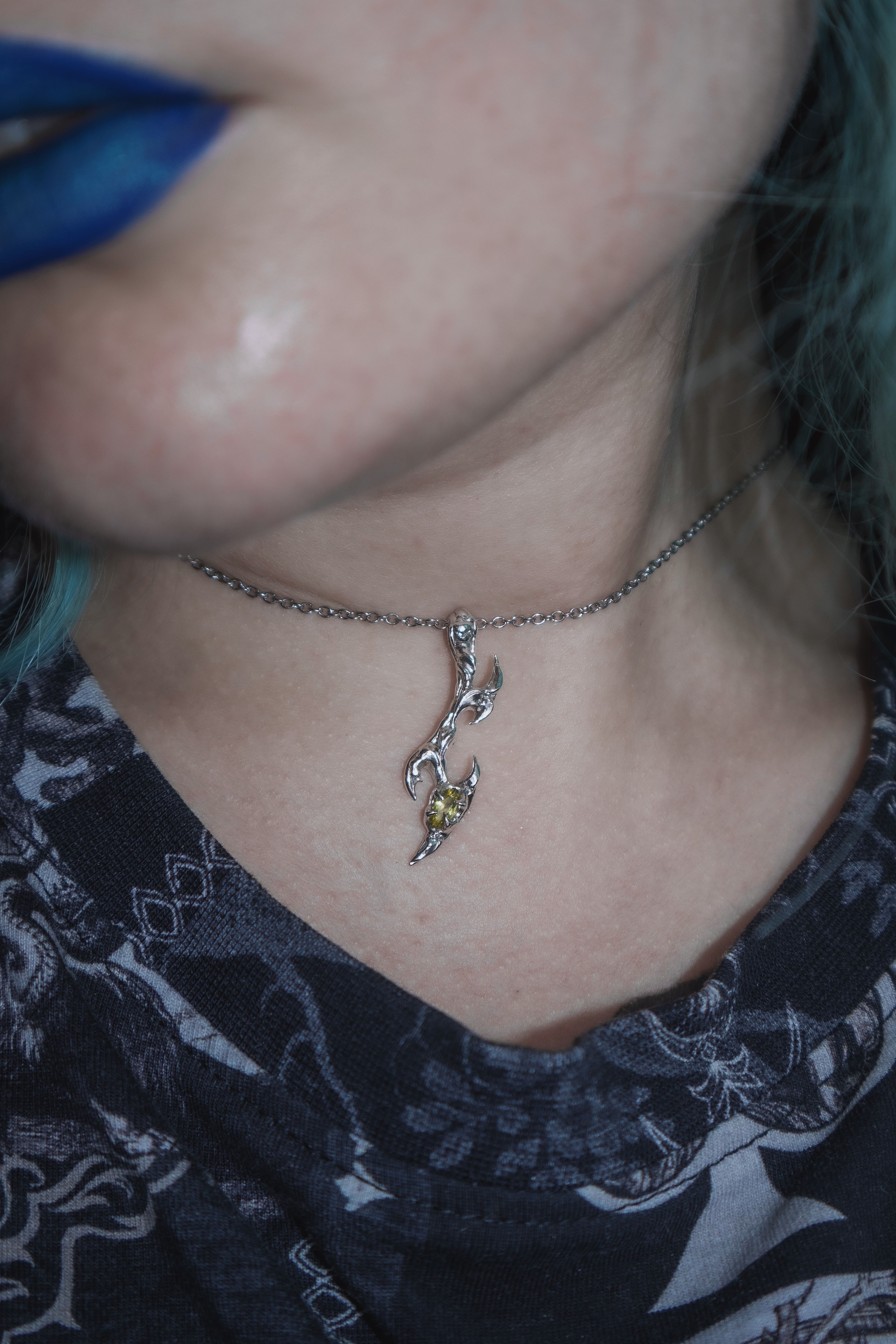 Tribal pendant with Peridot