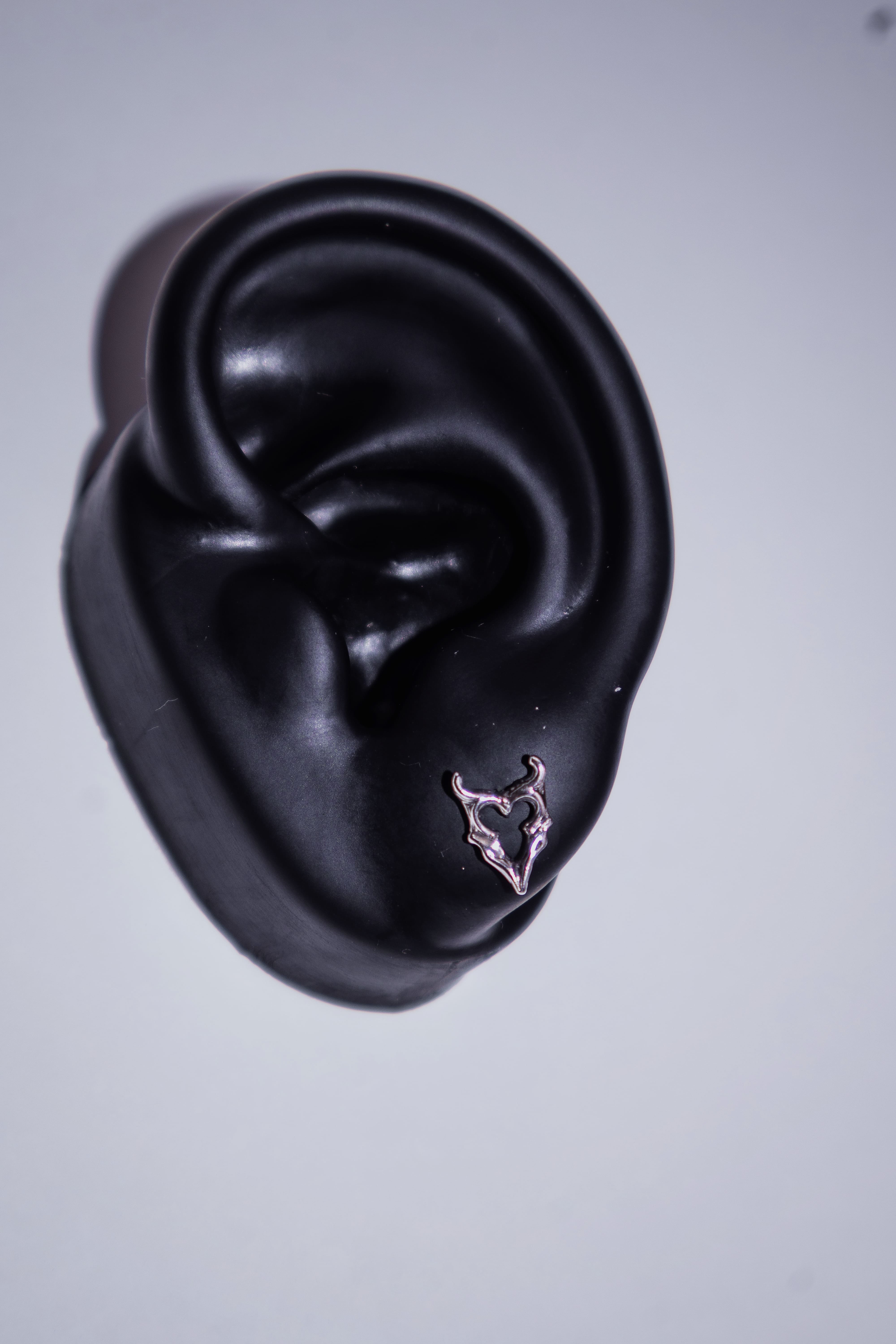 Gothic Heart Stud Earrings