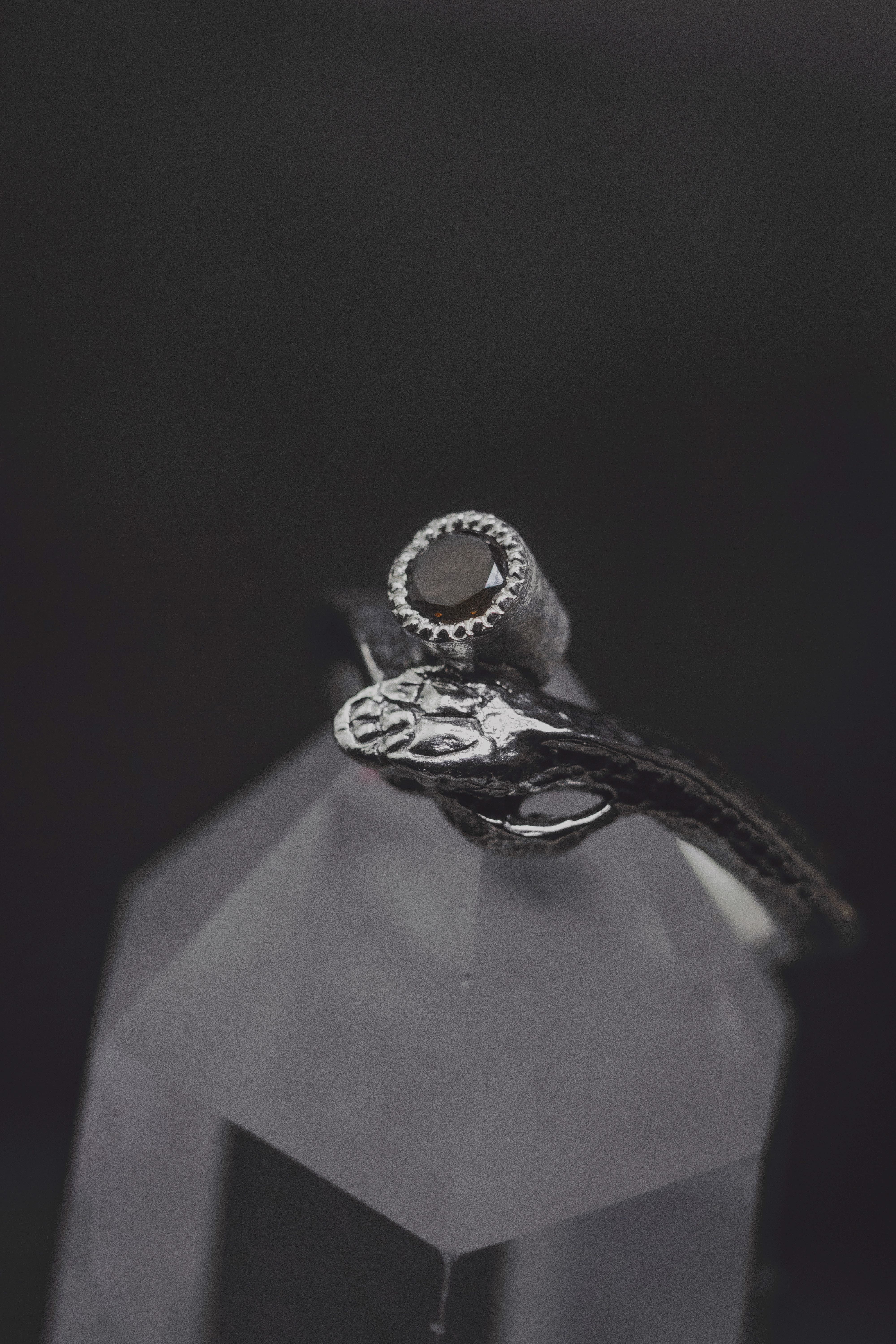Ouroboros Ring with Stone