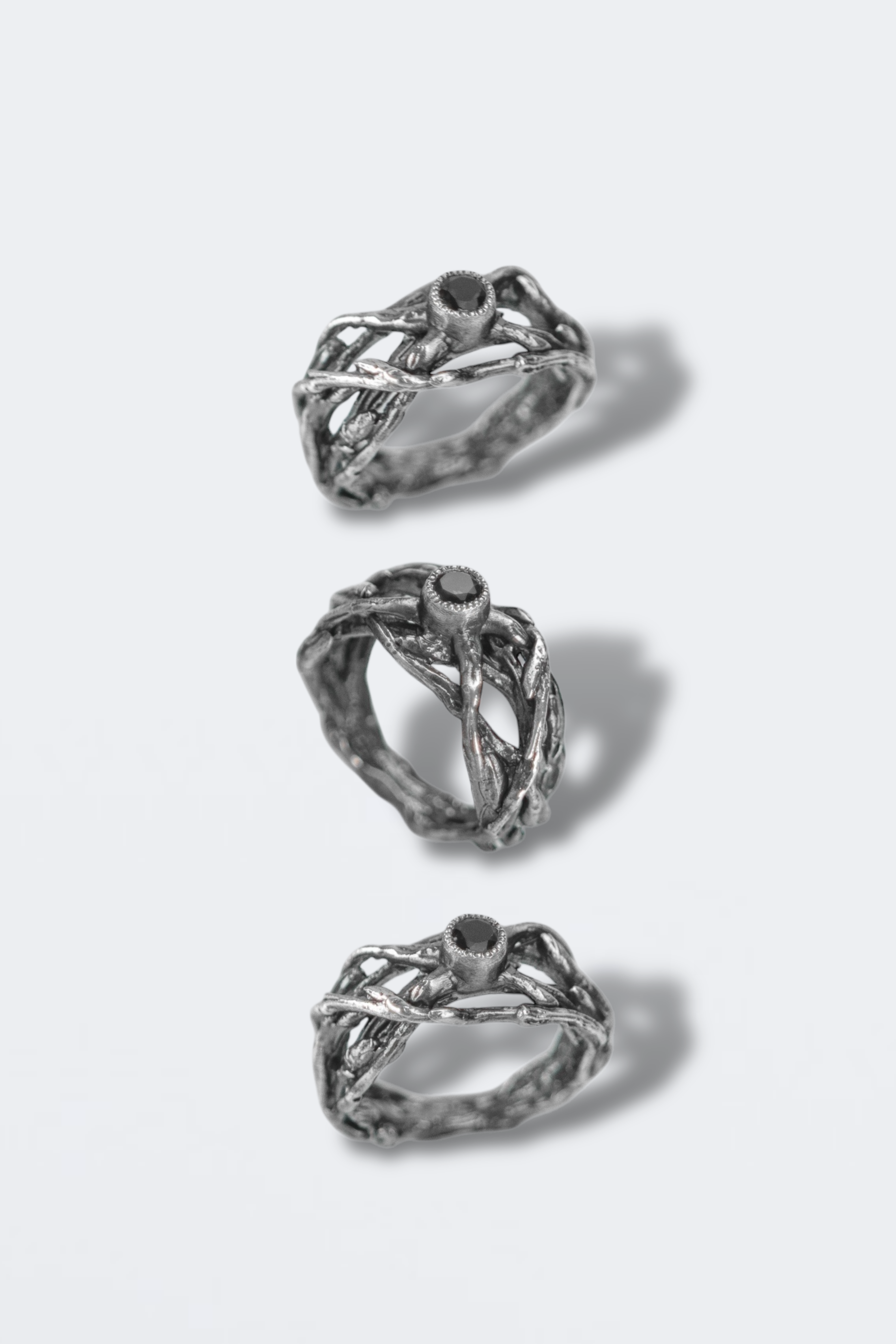 Ring with branches and stone
