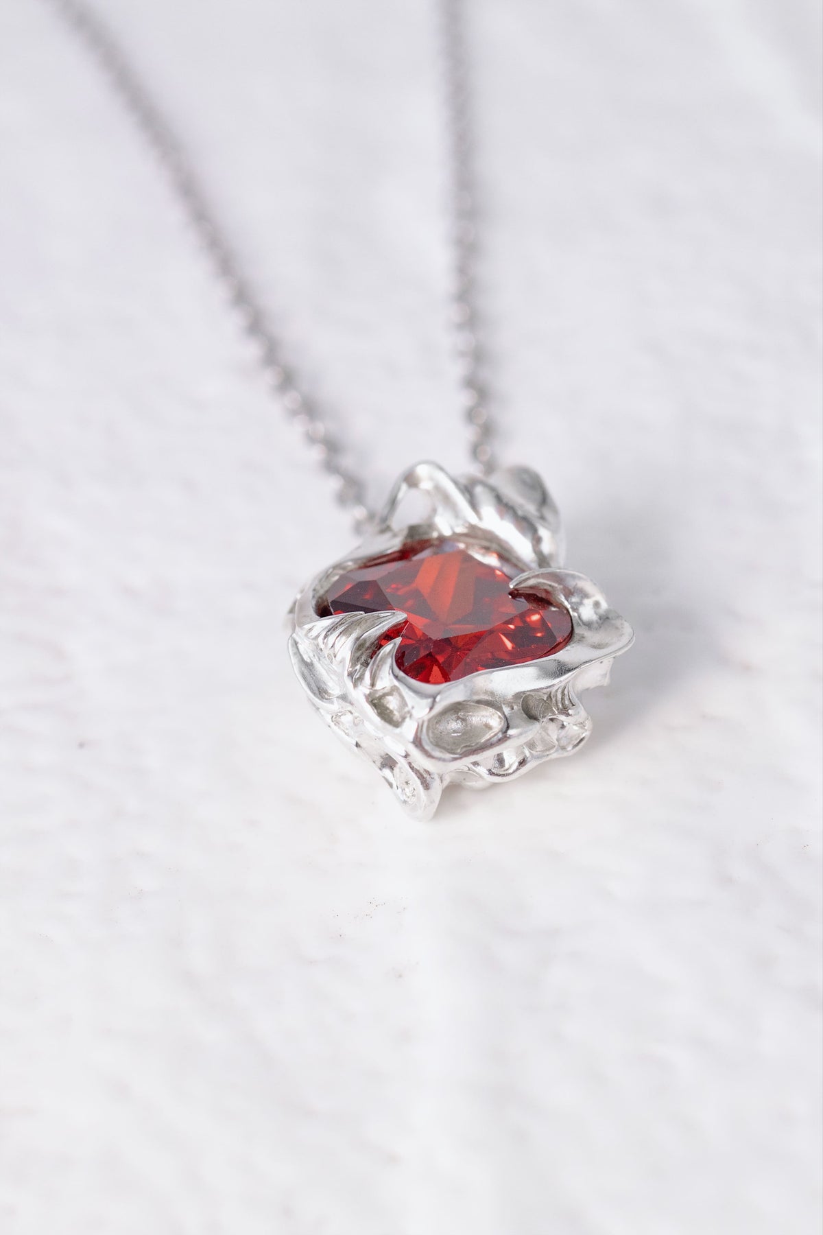 Organic Pendant with Red CZ