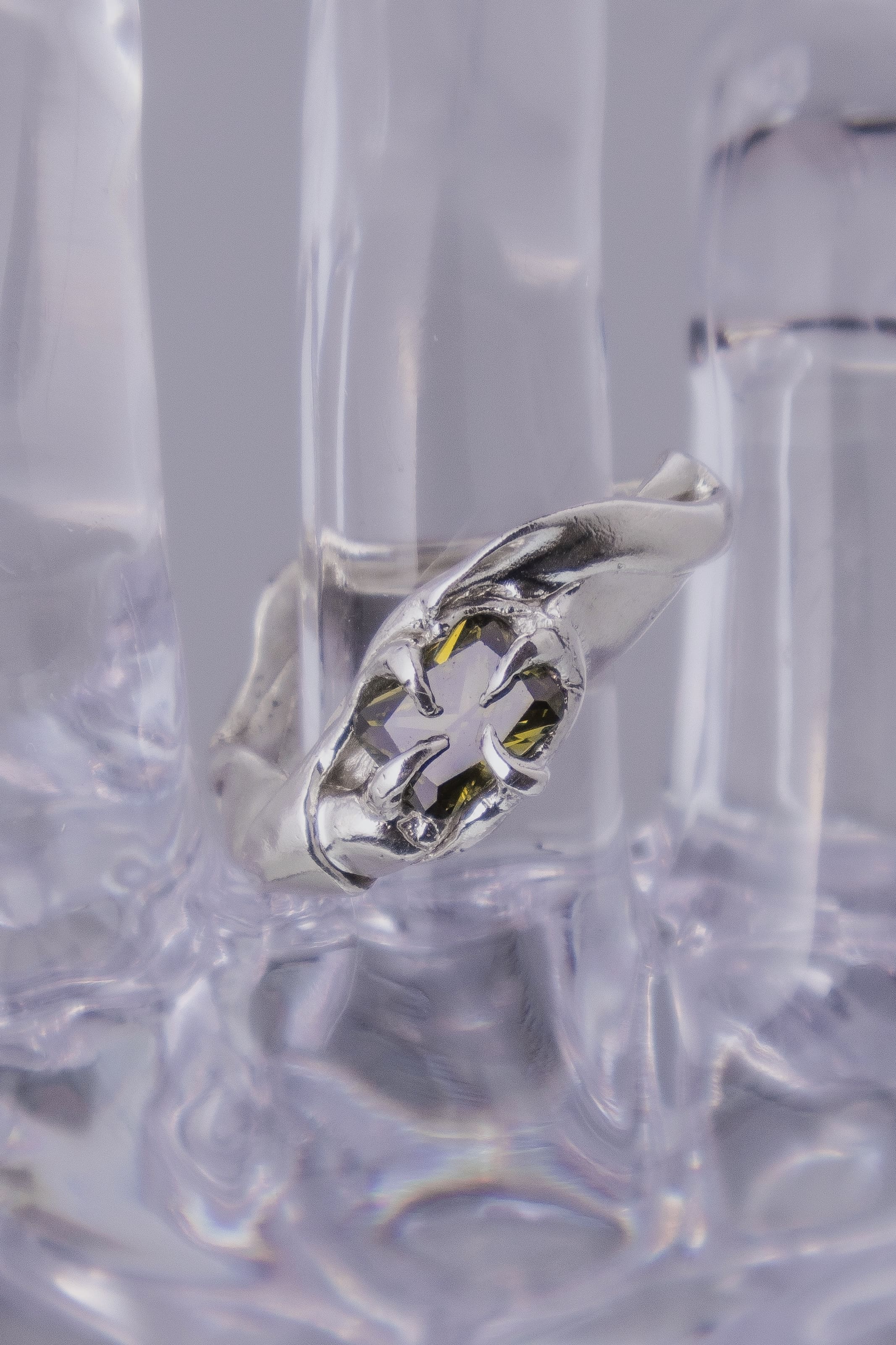 One-of-a-kind ring with stone