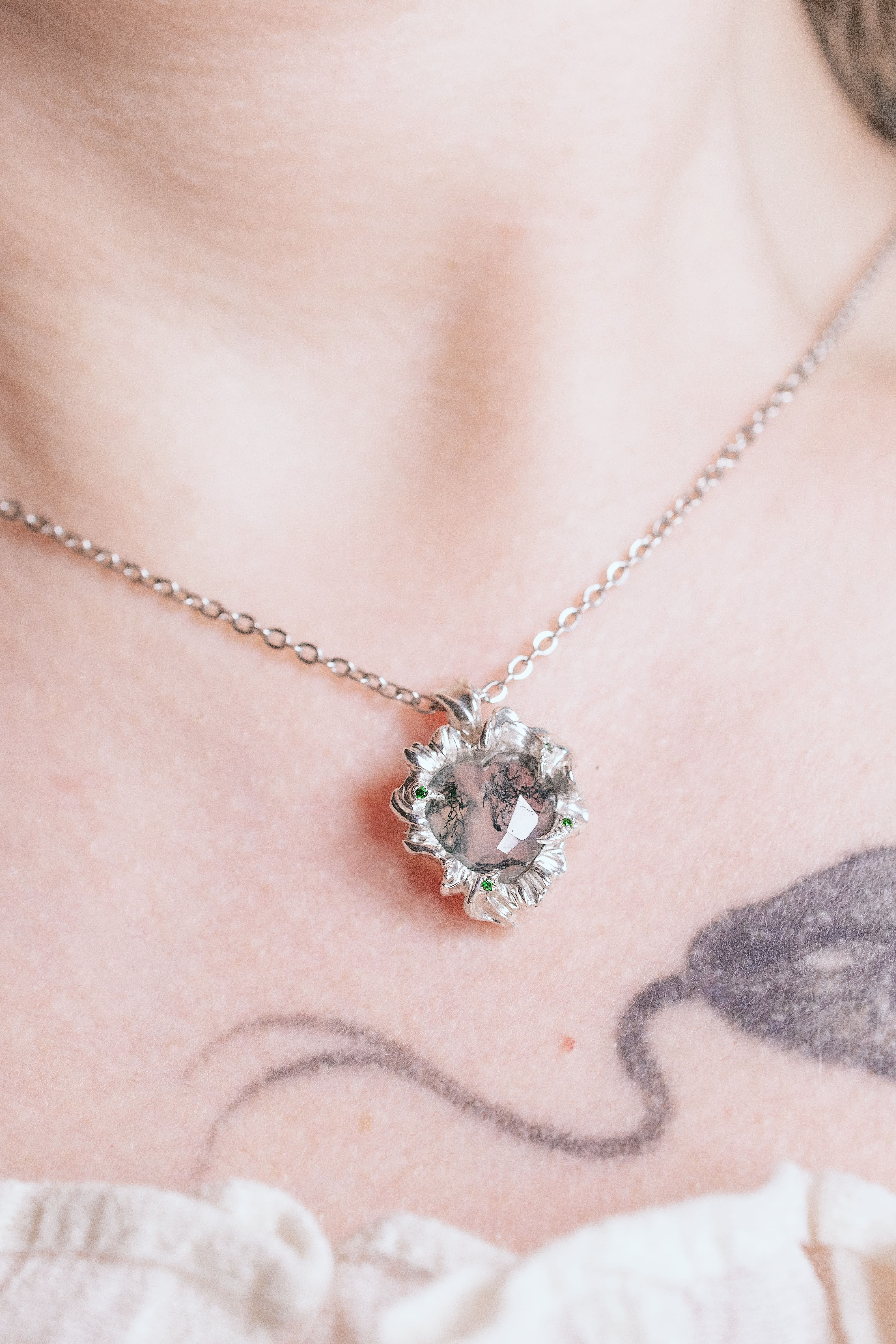 Organic Moss Agate Pendant