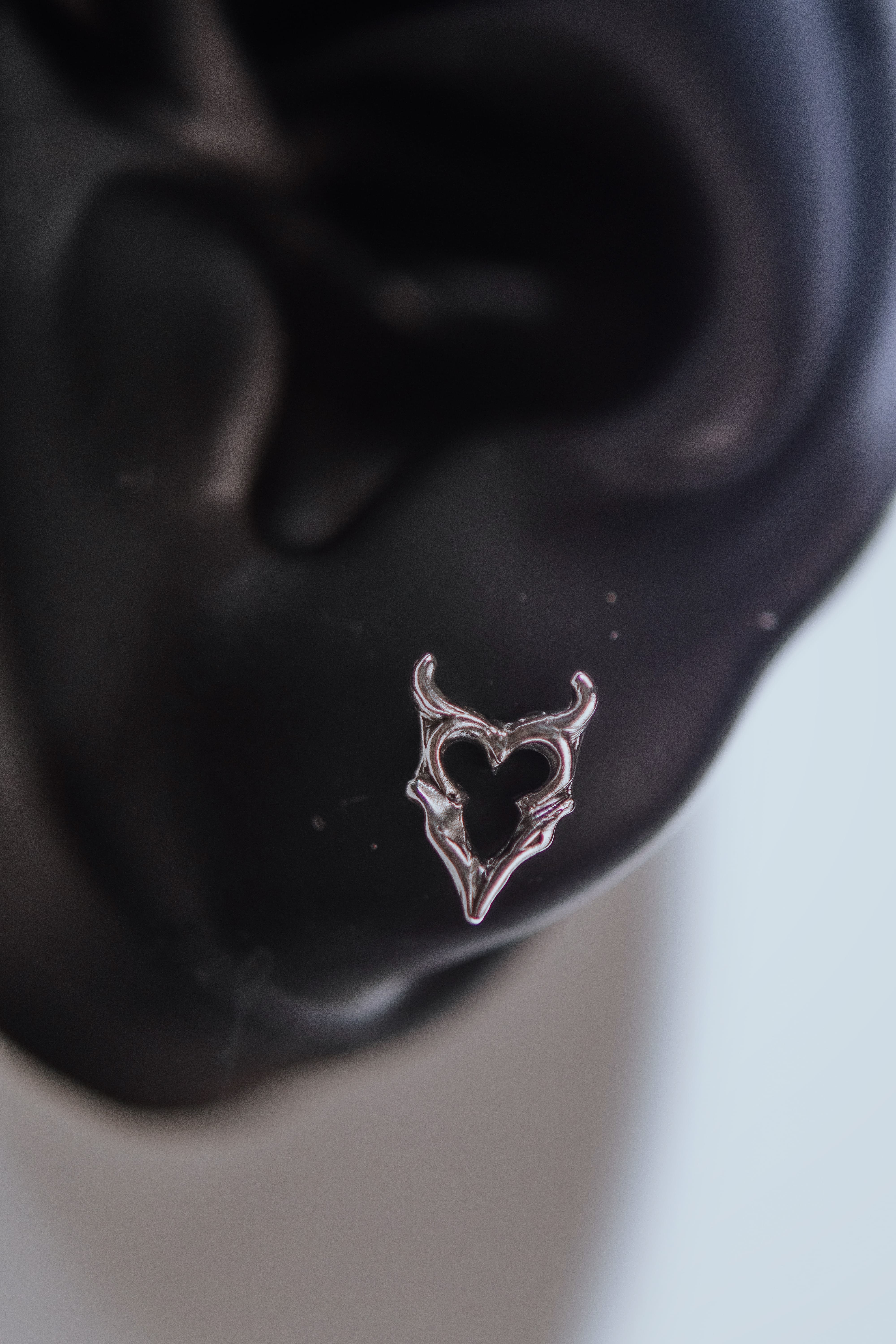 Gothic Heart Stud Earrings