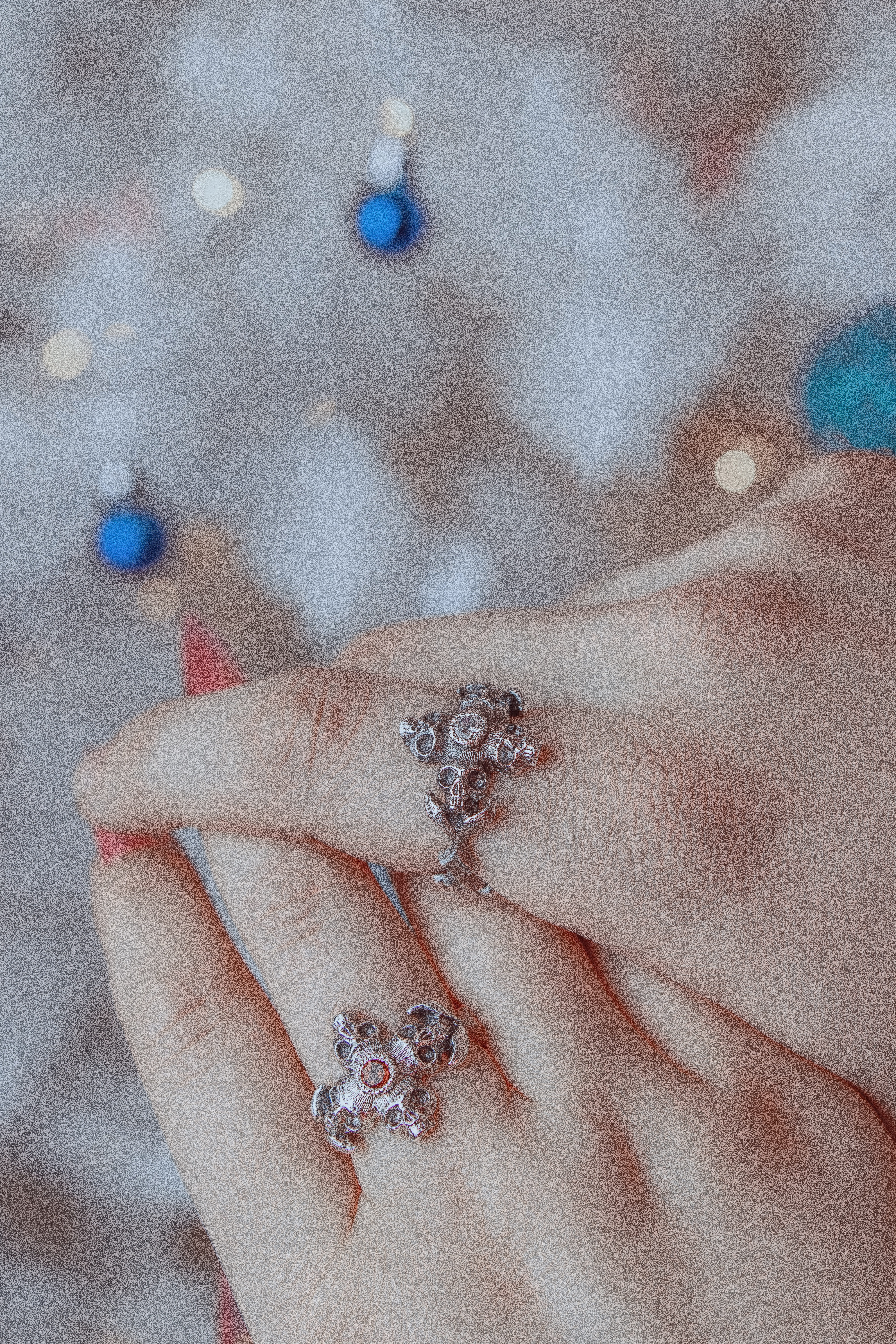 Ring with Skull and Stone