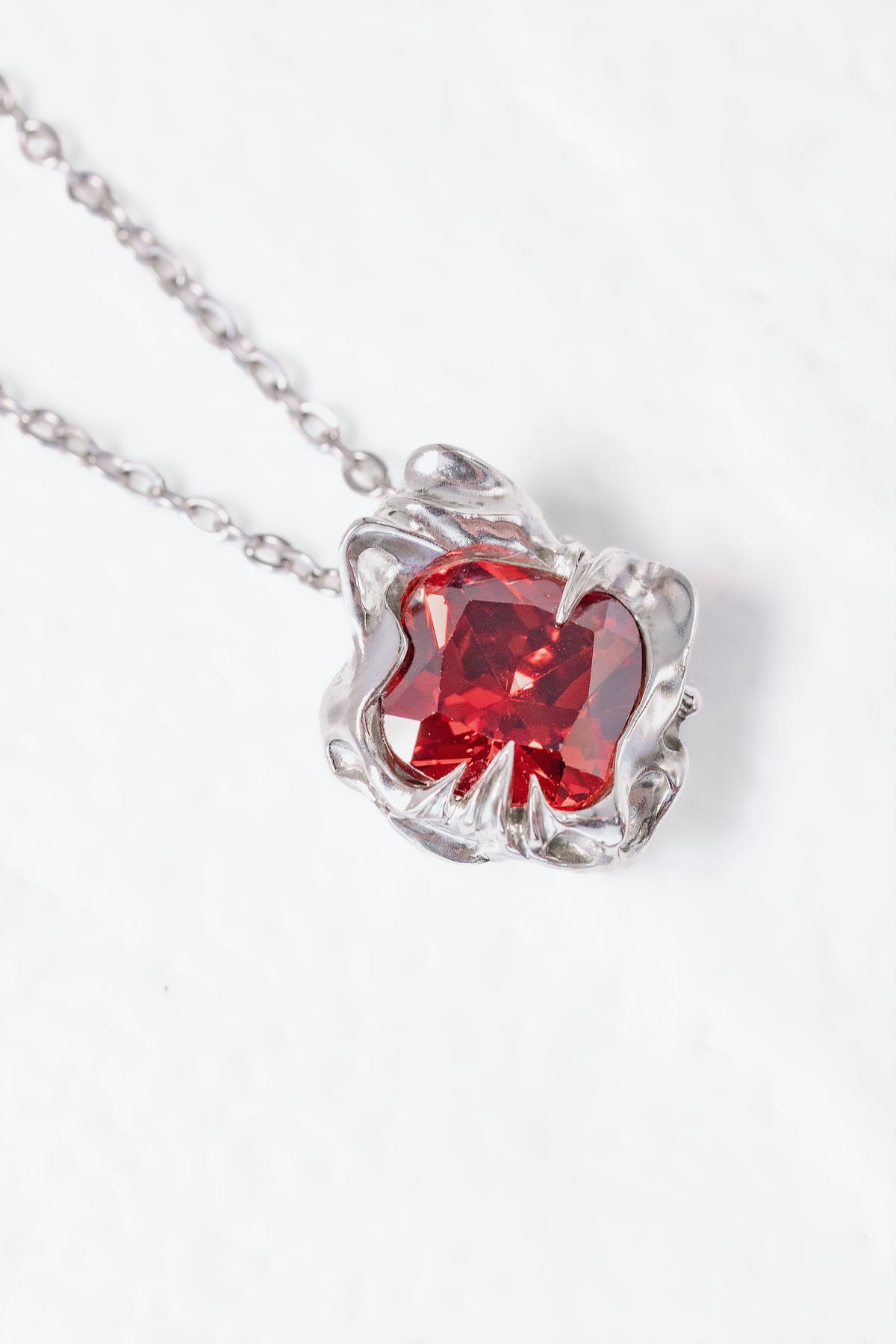 Organic Pendant with Red CZ