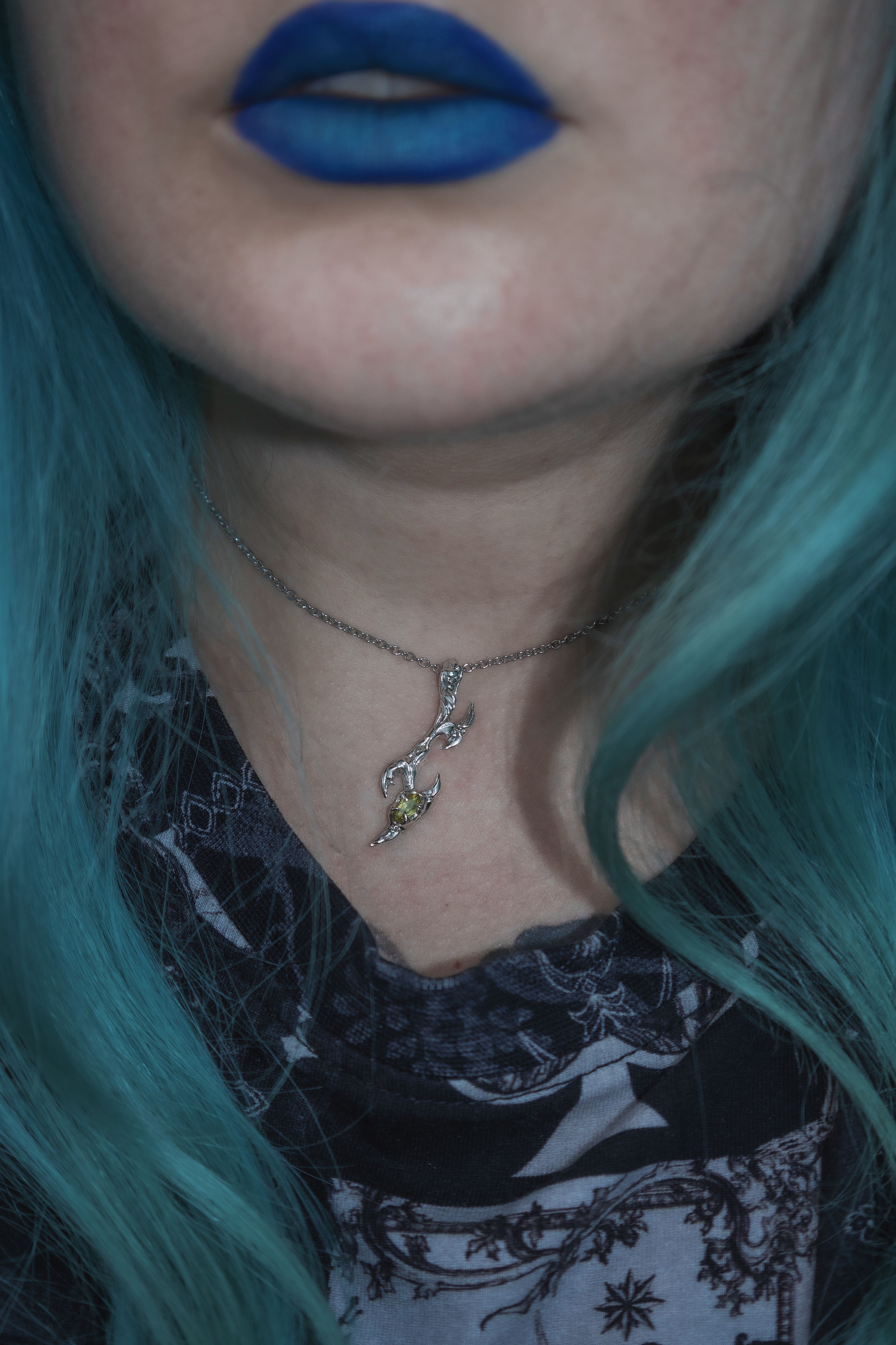 Tribal pendant with Peridot