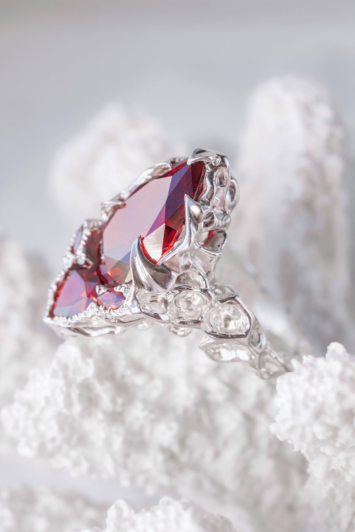 Molecular Ring with Red CZ