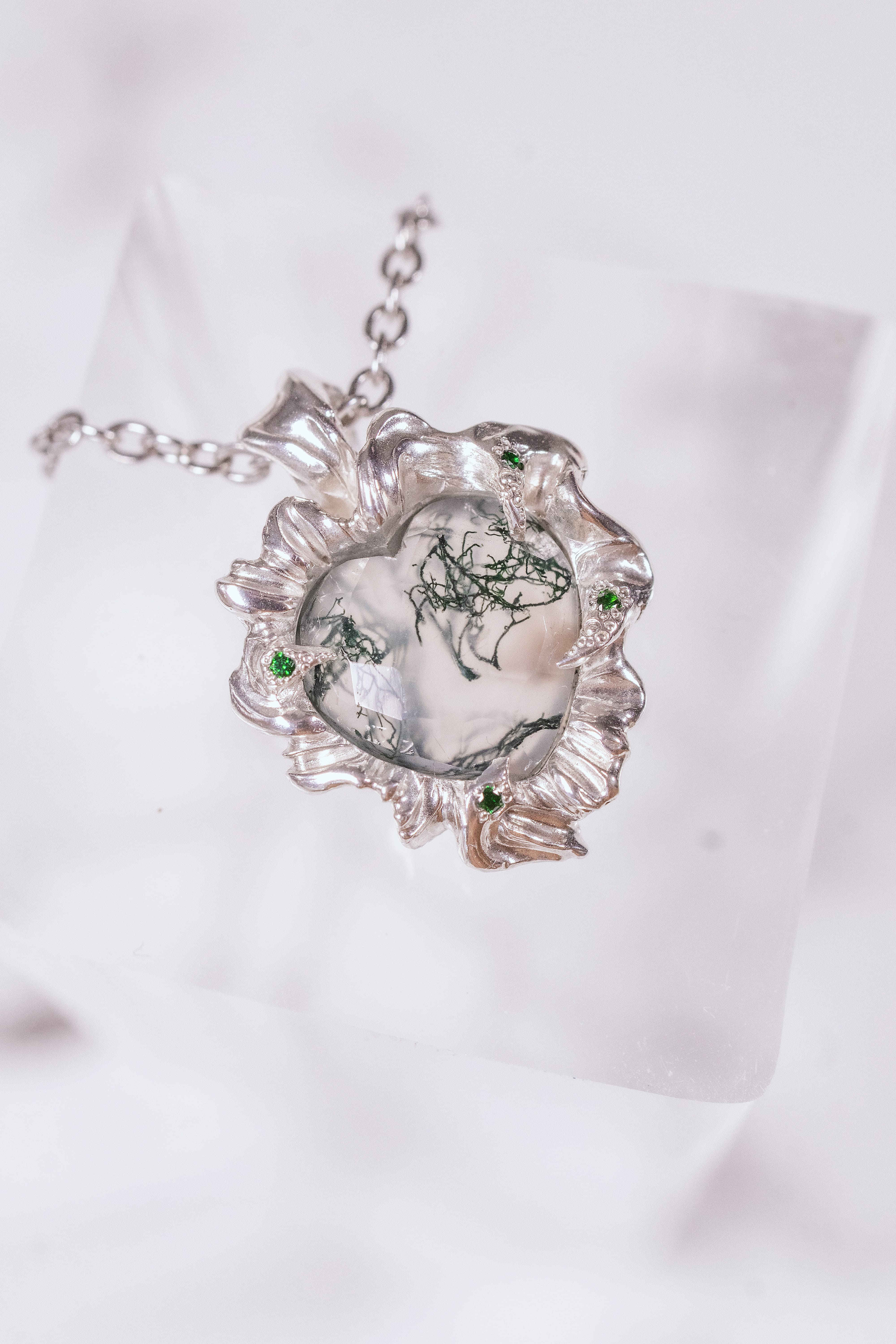 Organic Moss Agate Pendant