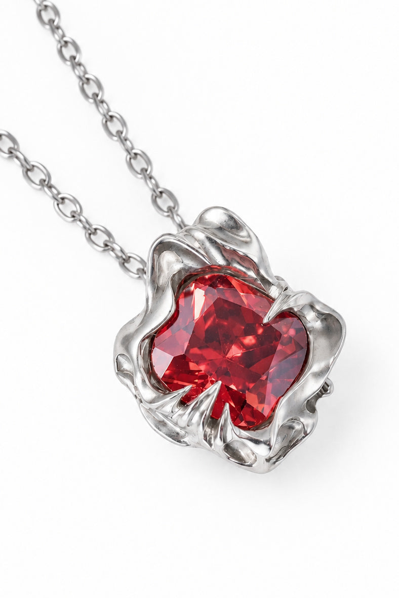 Organic Pendant with Red CZ