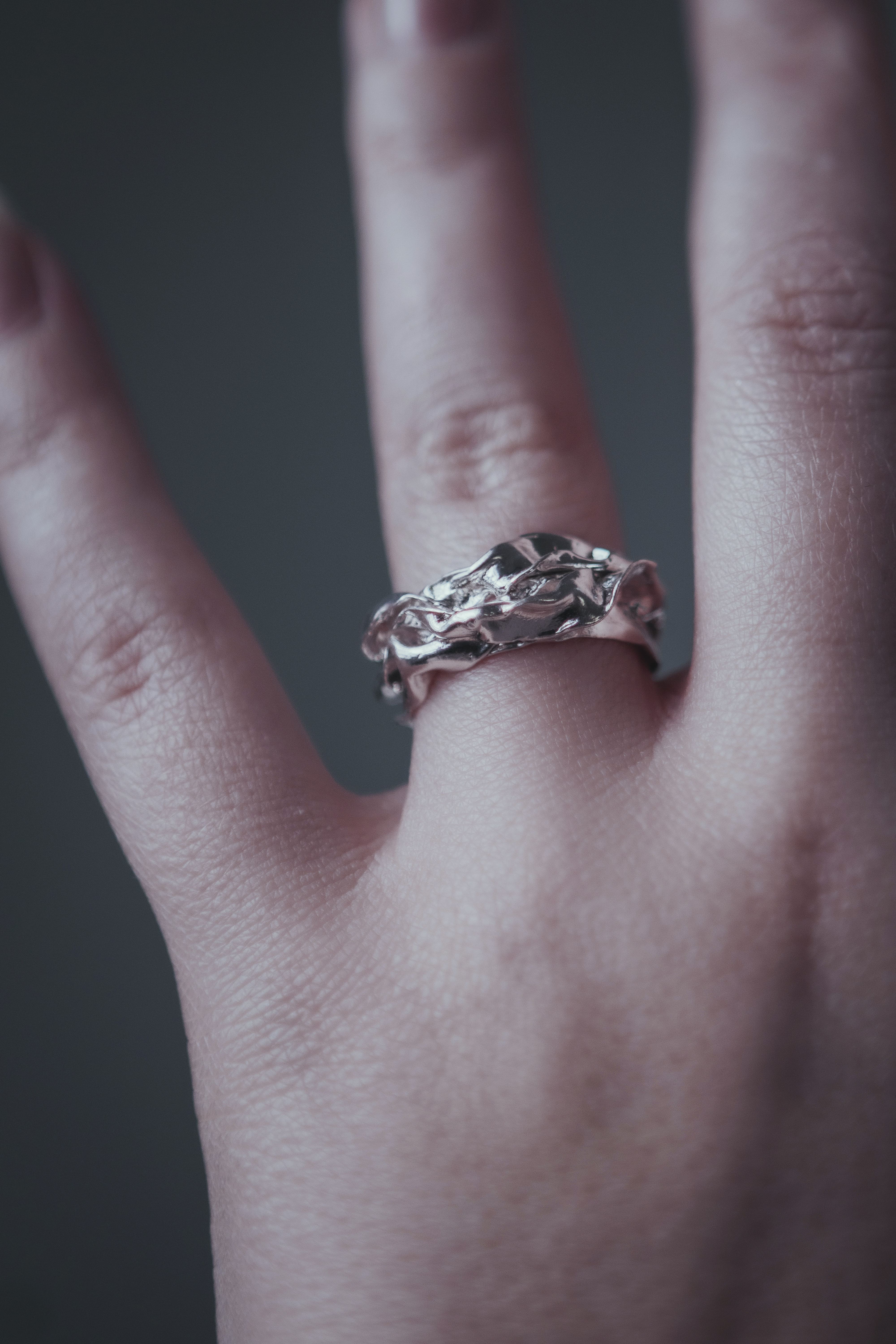 One-of-a-kind textured ring