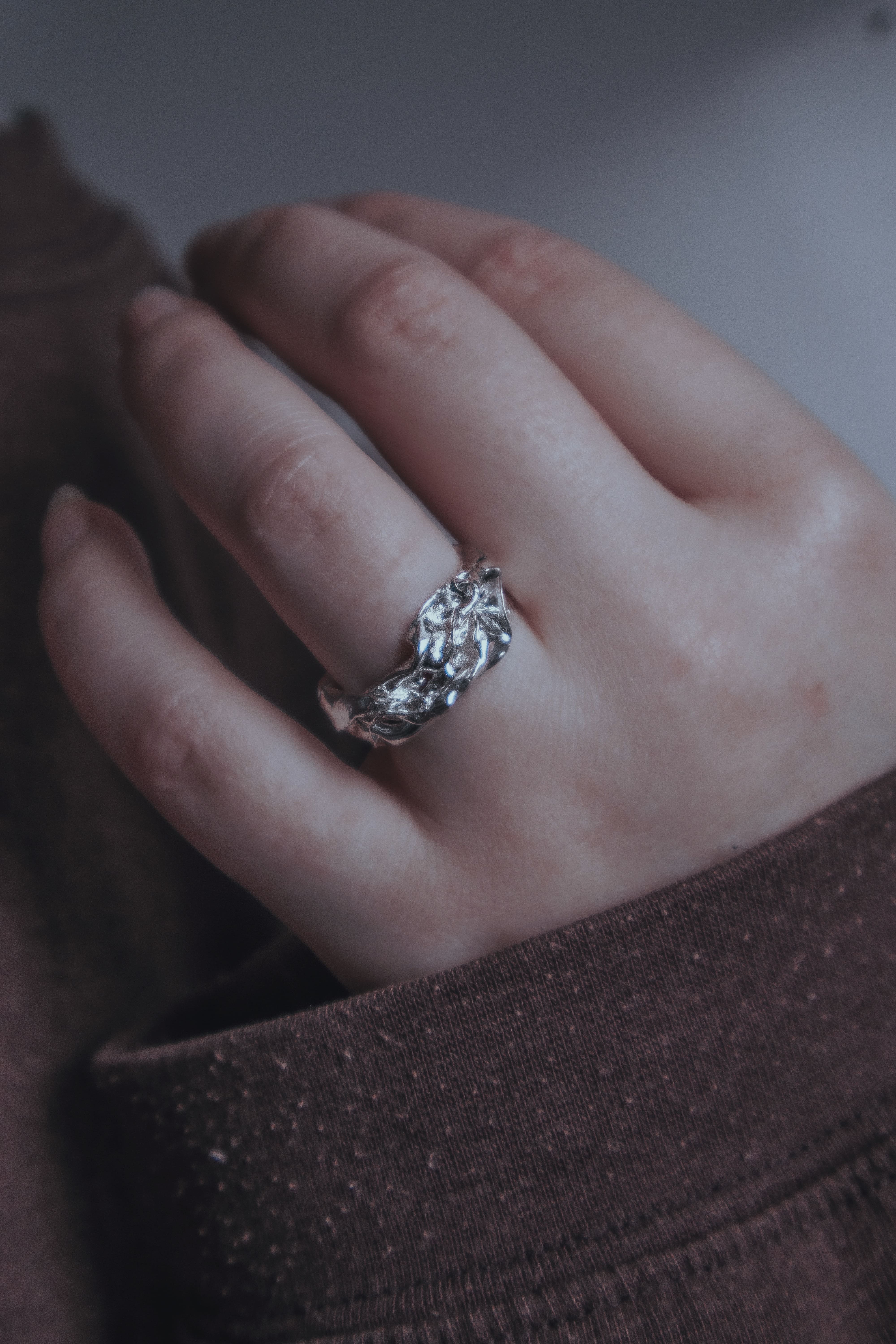 One-of-a-kind textured ring