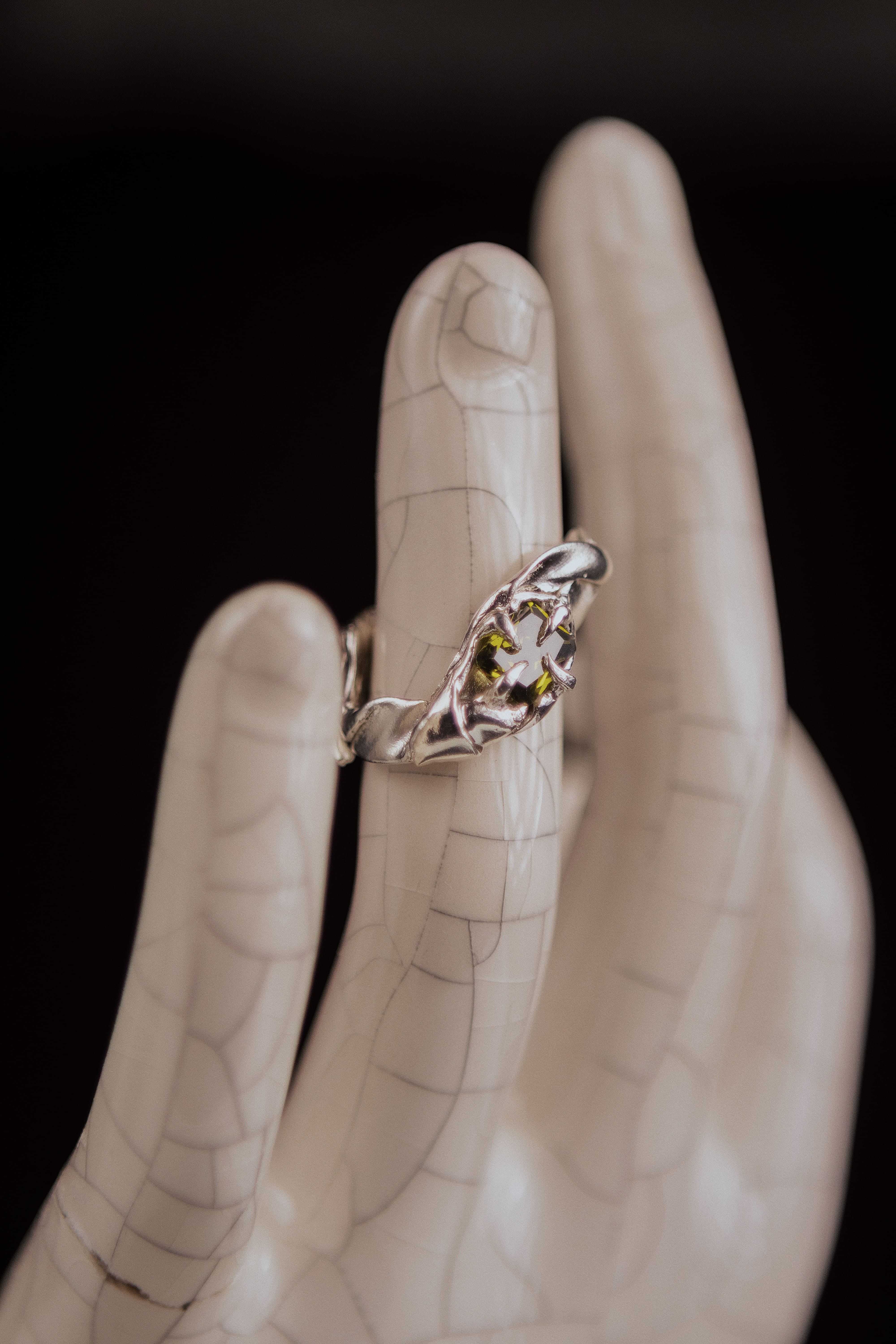 One-of-a-kind ring with stone