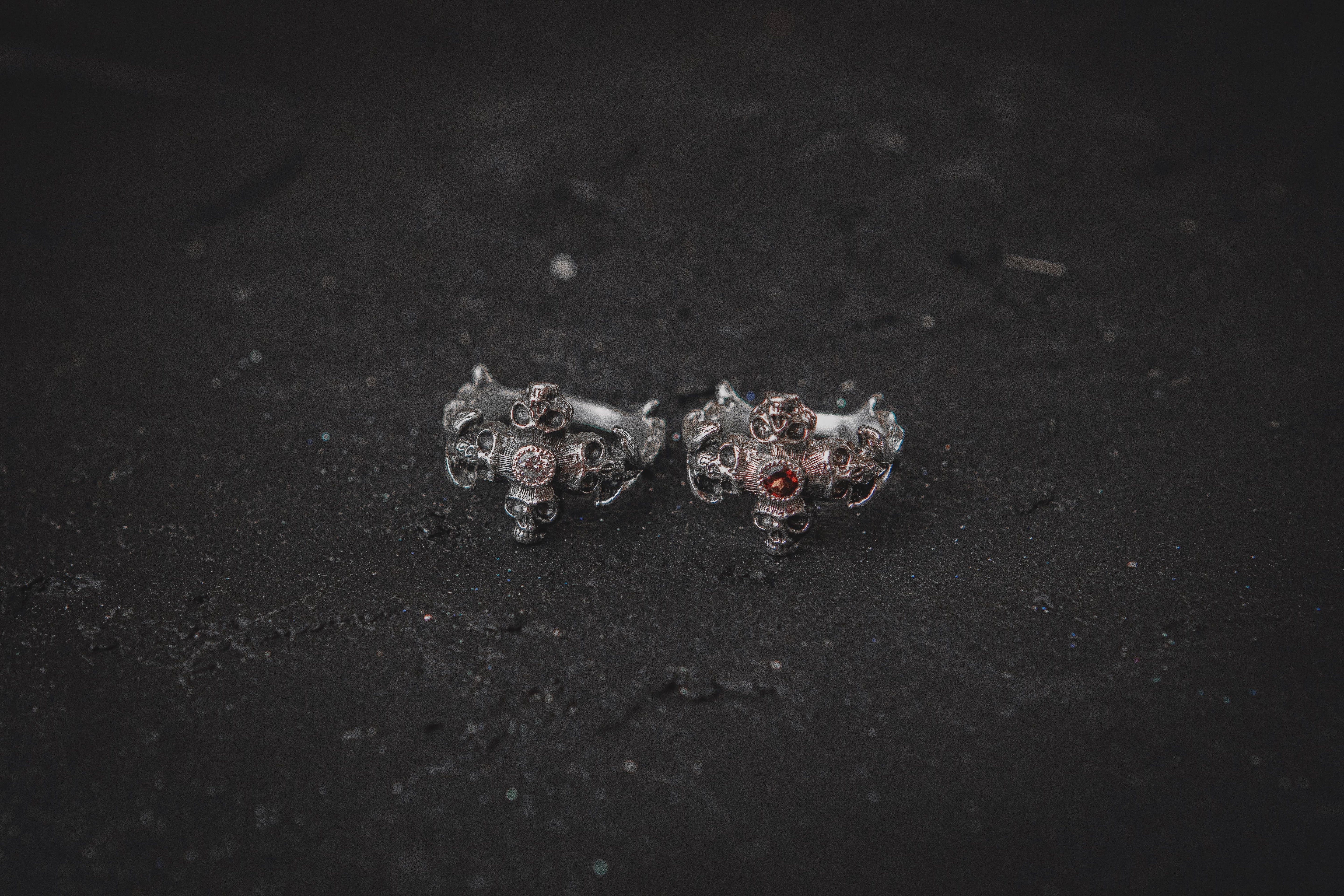 Ring with Skull and Stone
