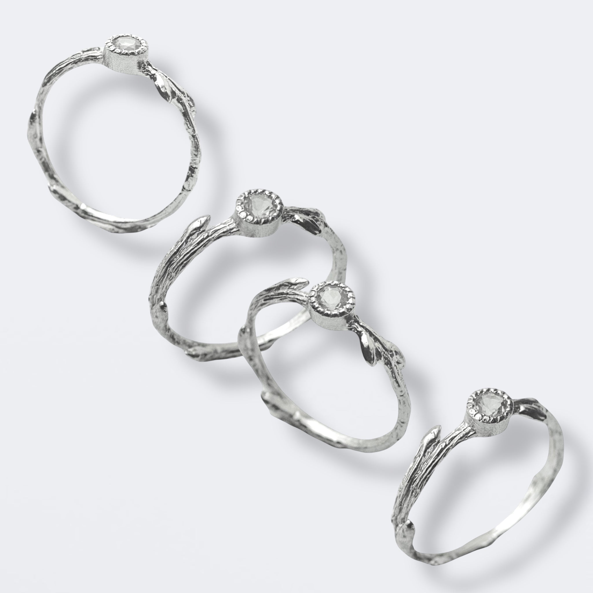 Branch ring with stone