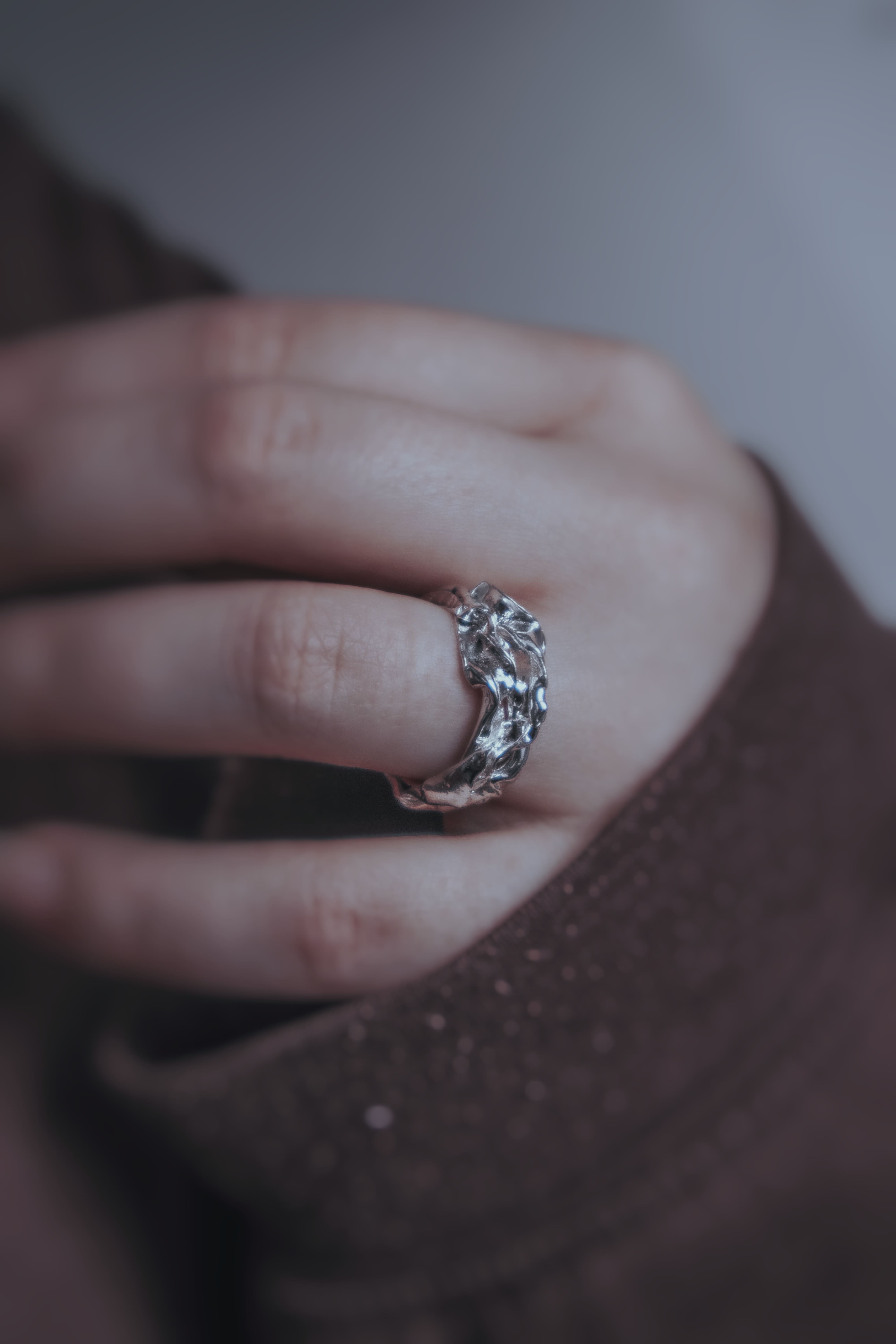 One-of-a-kind textured ring