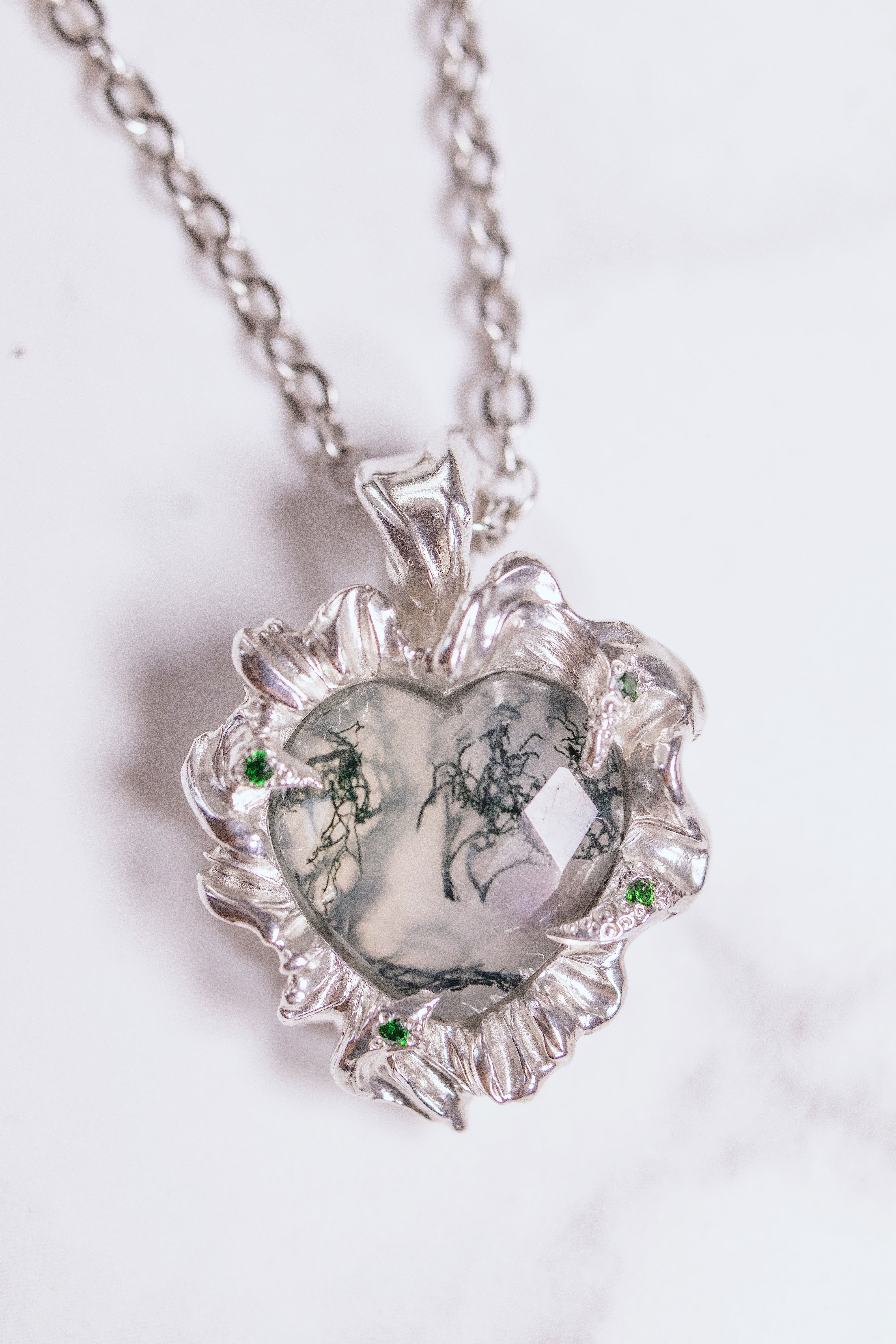 Organic Moss Agate Pendant