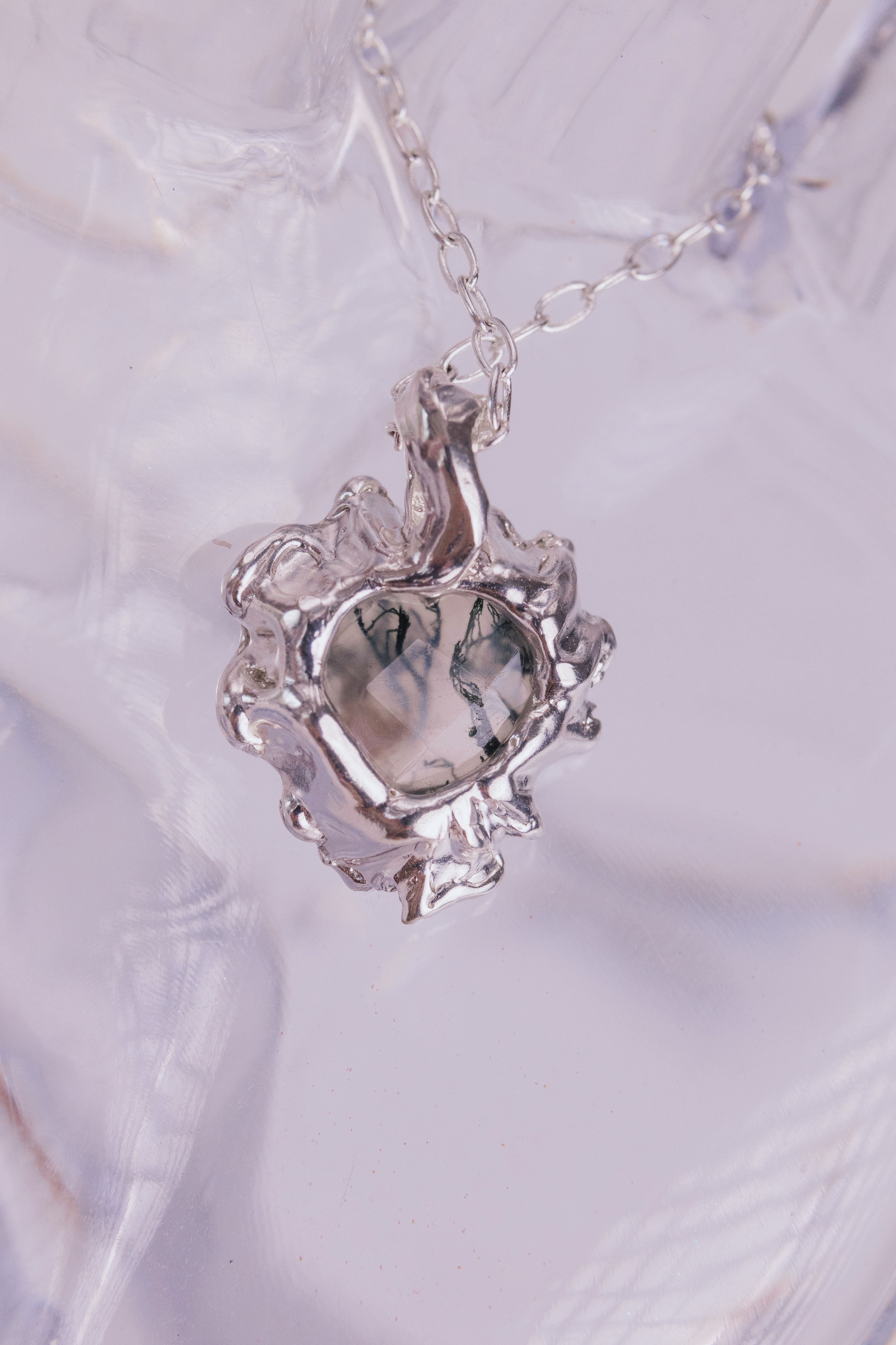 Organic Moss Agate Pendant
