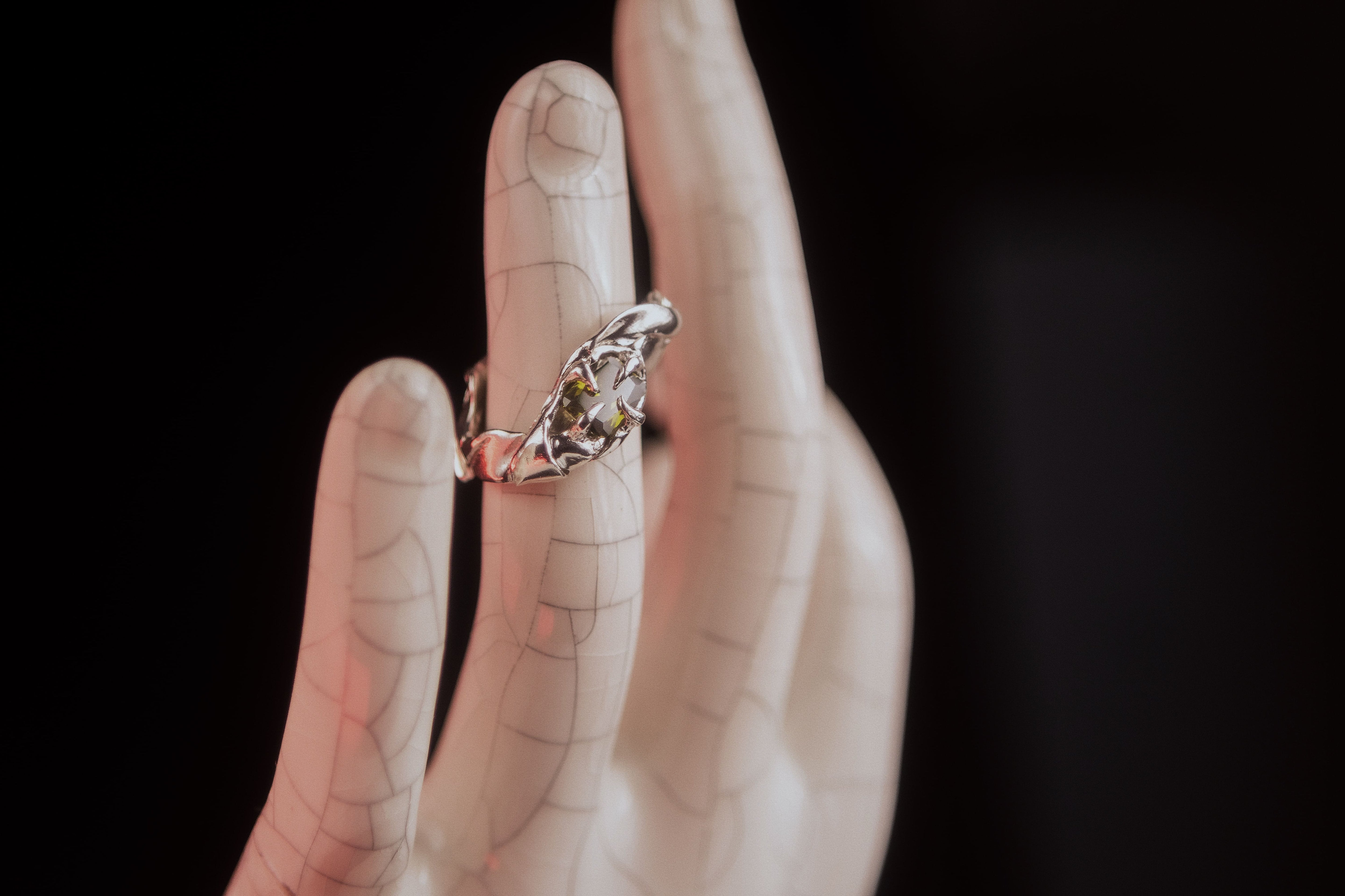 One-of-a-kind ring with stone