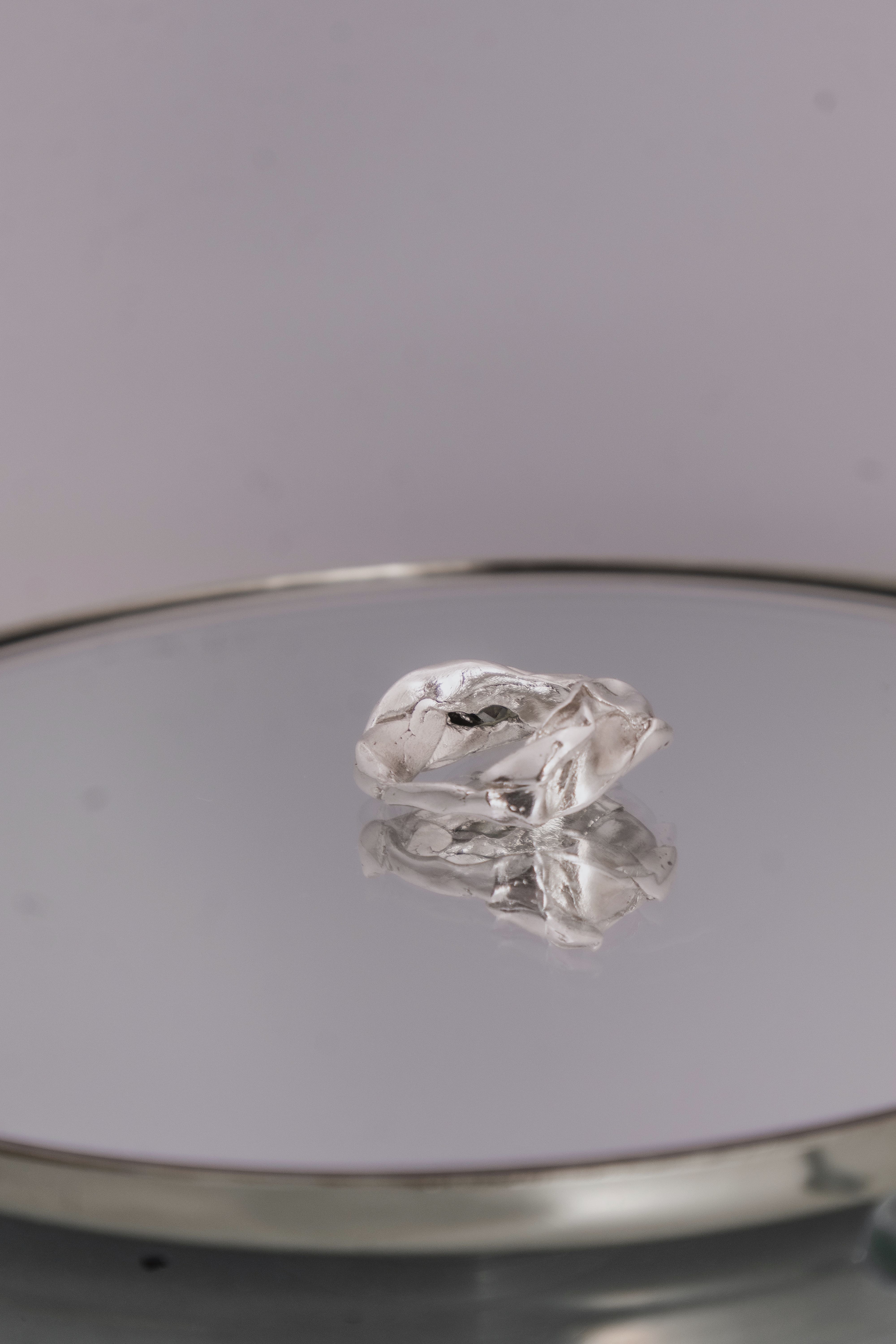 One-of-a-kind ring with stone