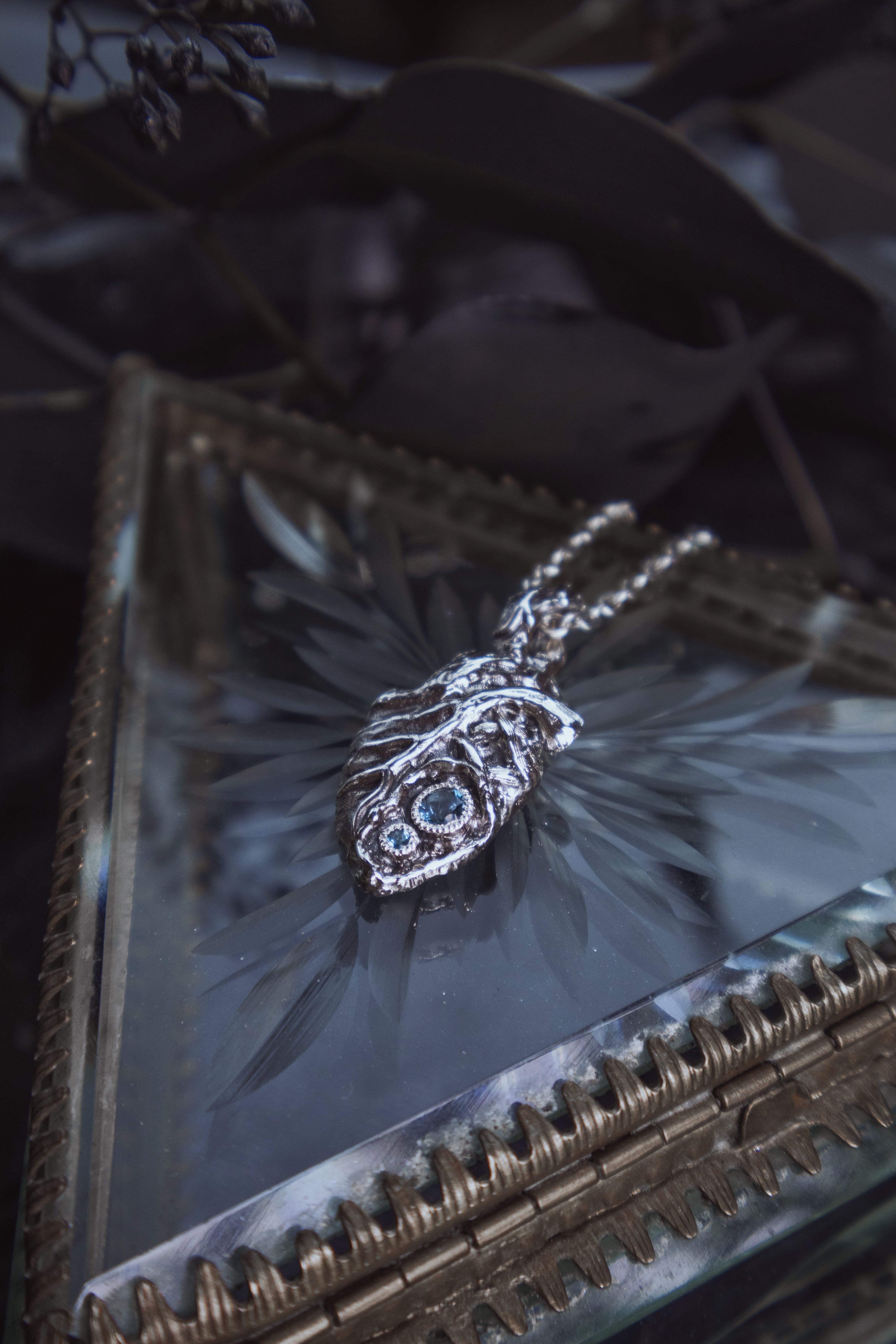 Anatomical heart with gemstones