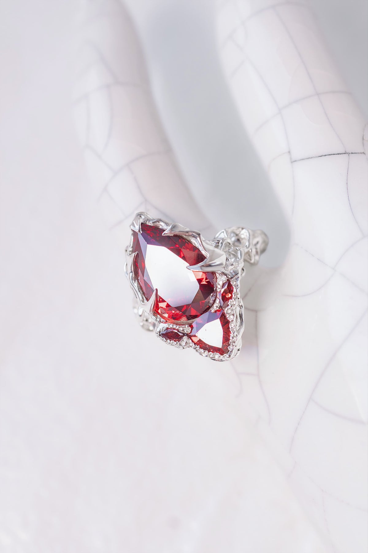 Molecular Ring with Red CZ