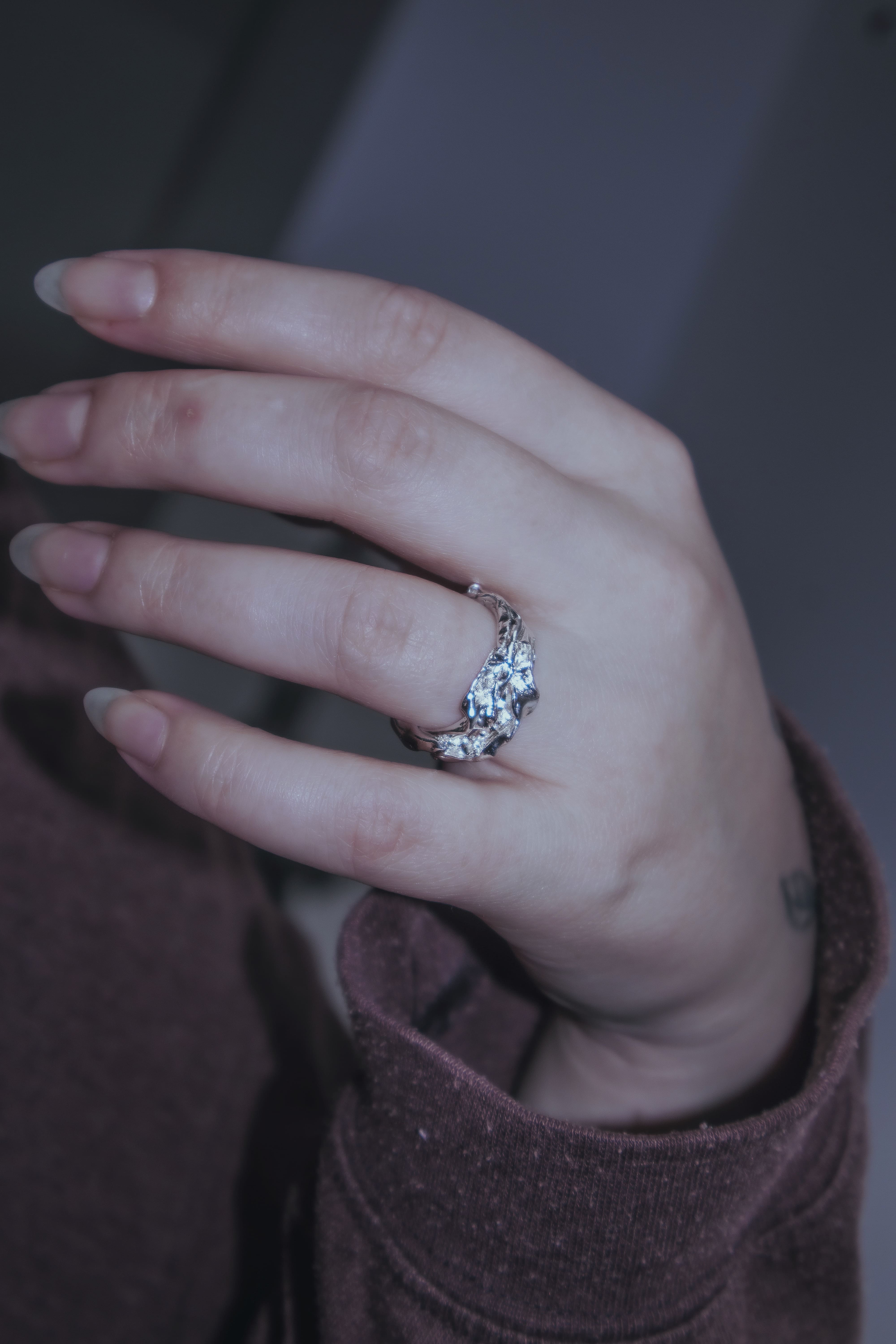 One-of-a-kind textured ring