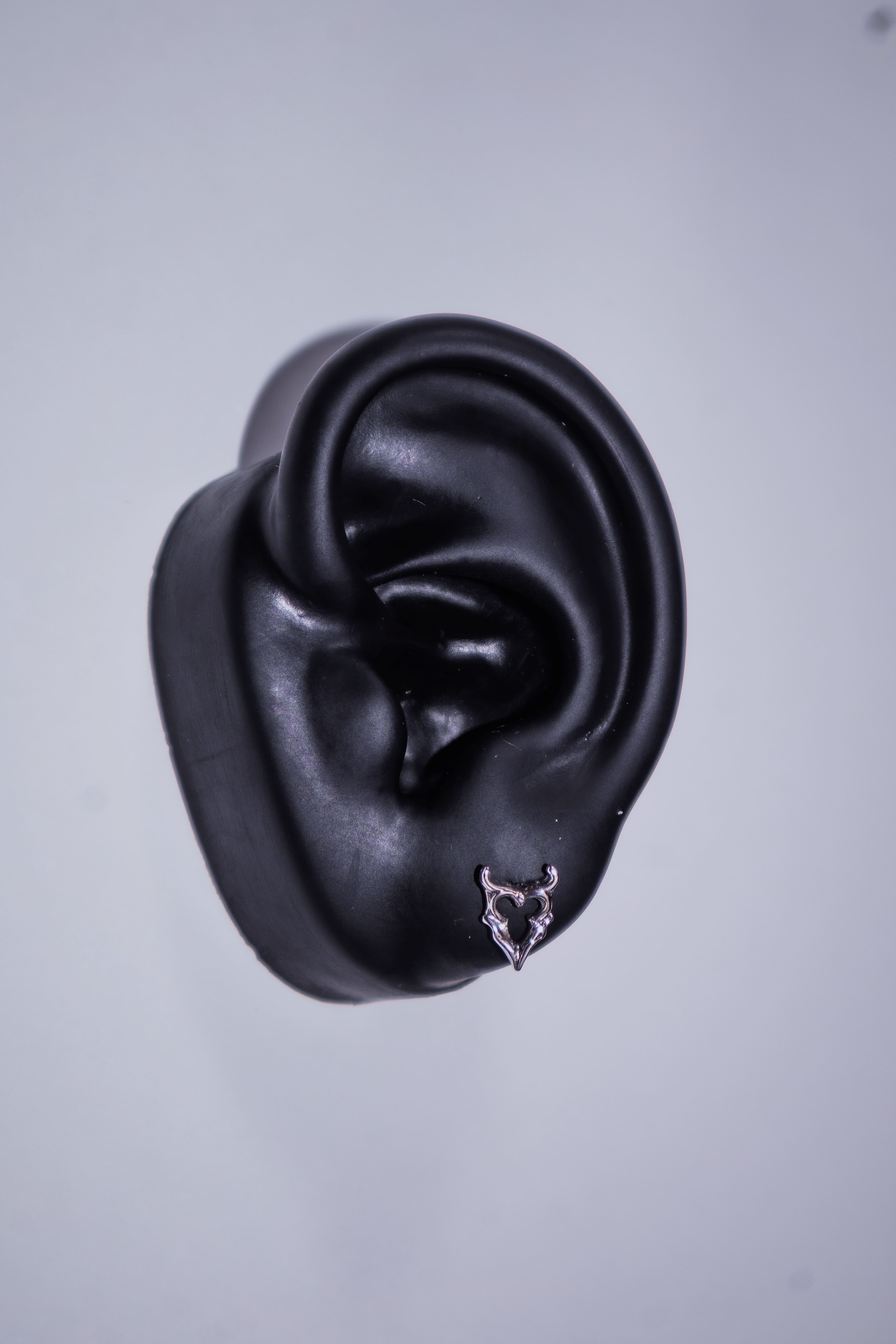 Gothic Heart Stud Earrings