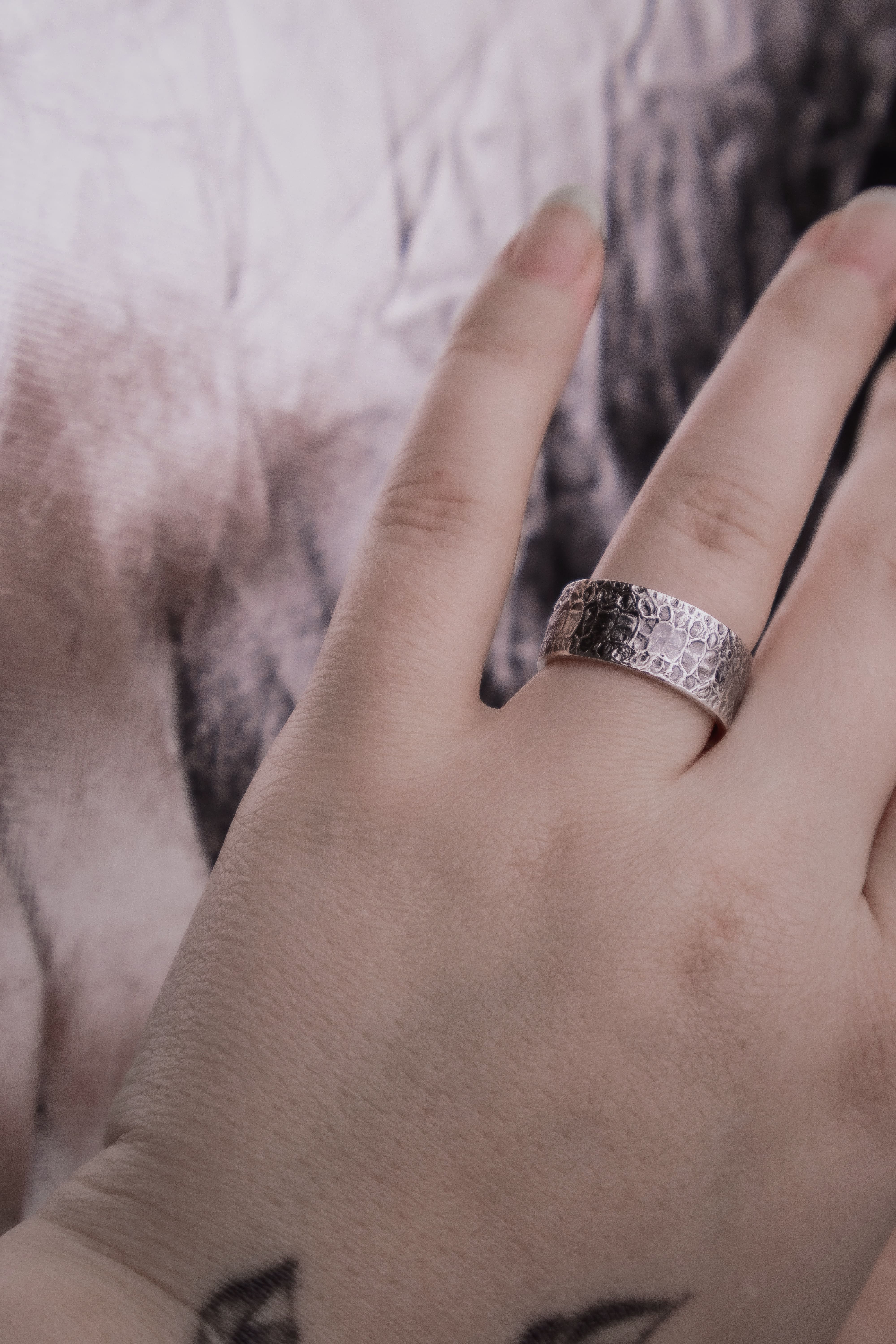 Ring with Snake Scale Relief