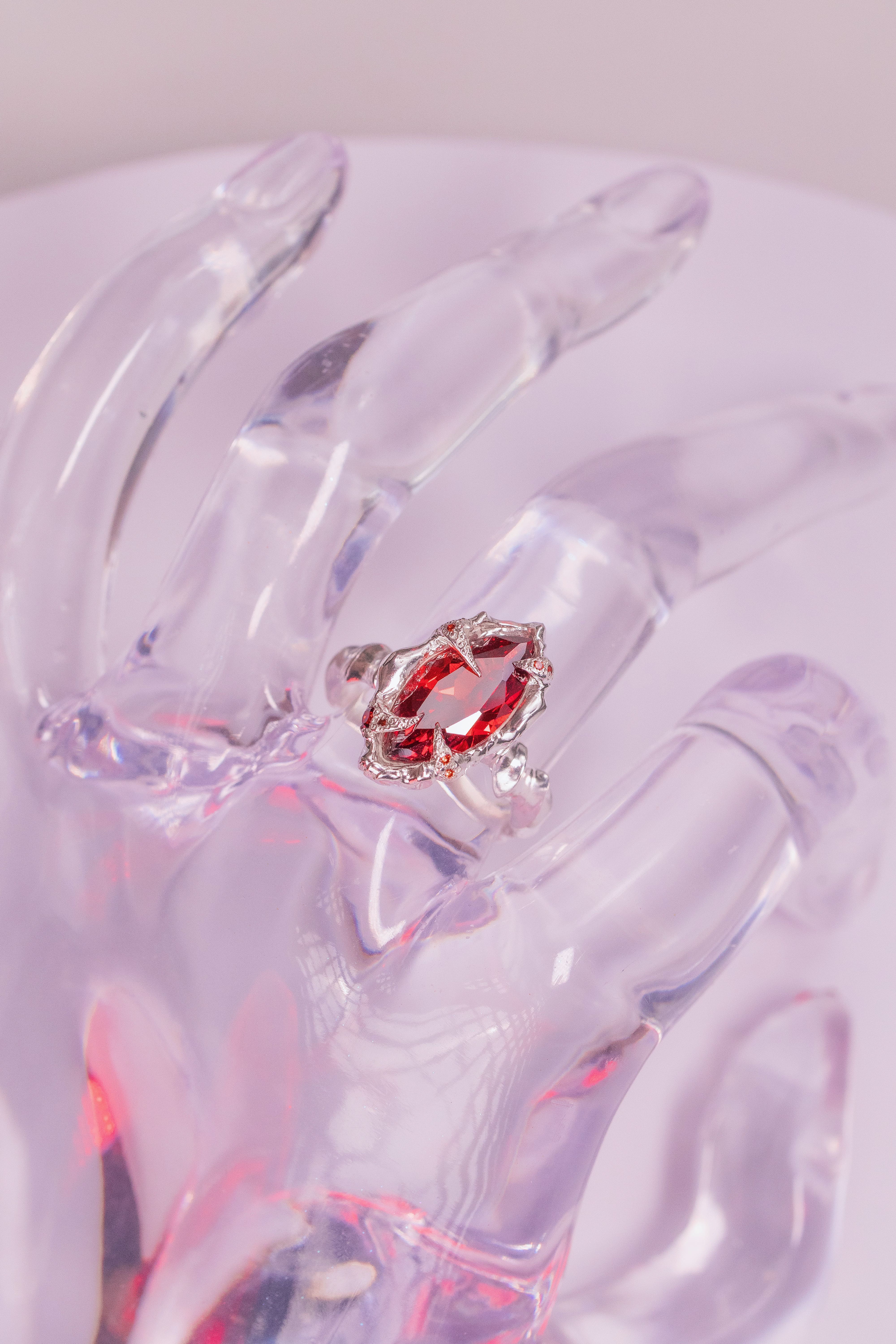 Organic Red CZ Ring