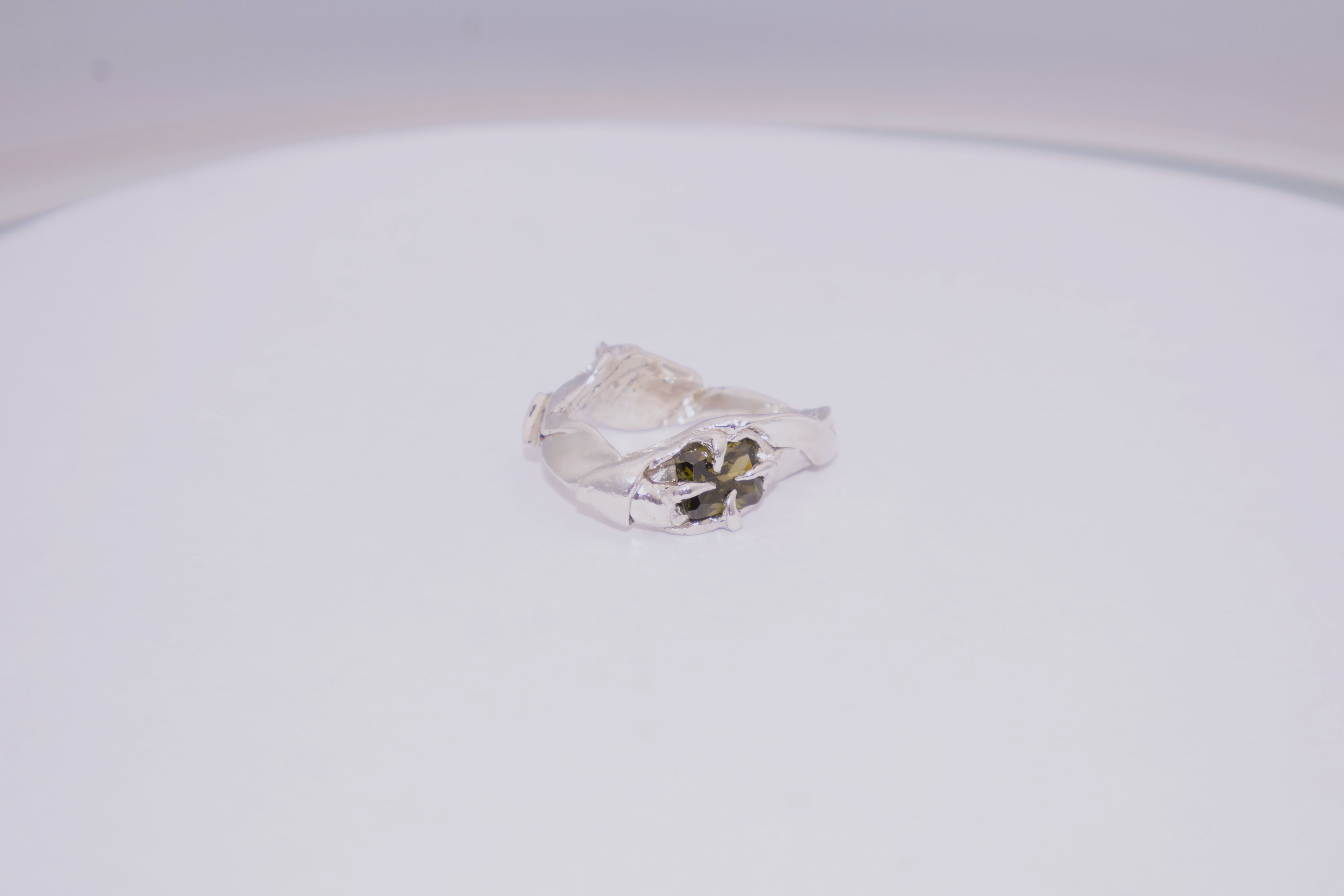 One-of-a-kind ring with stone